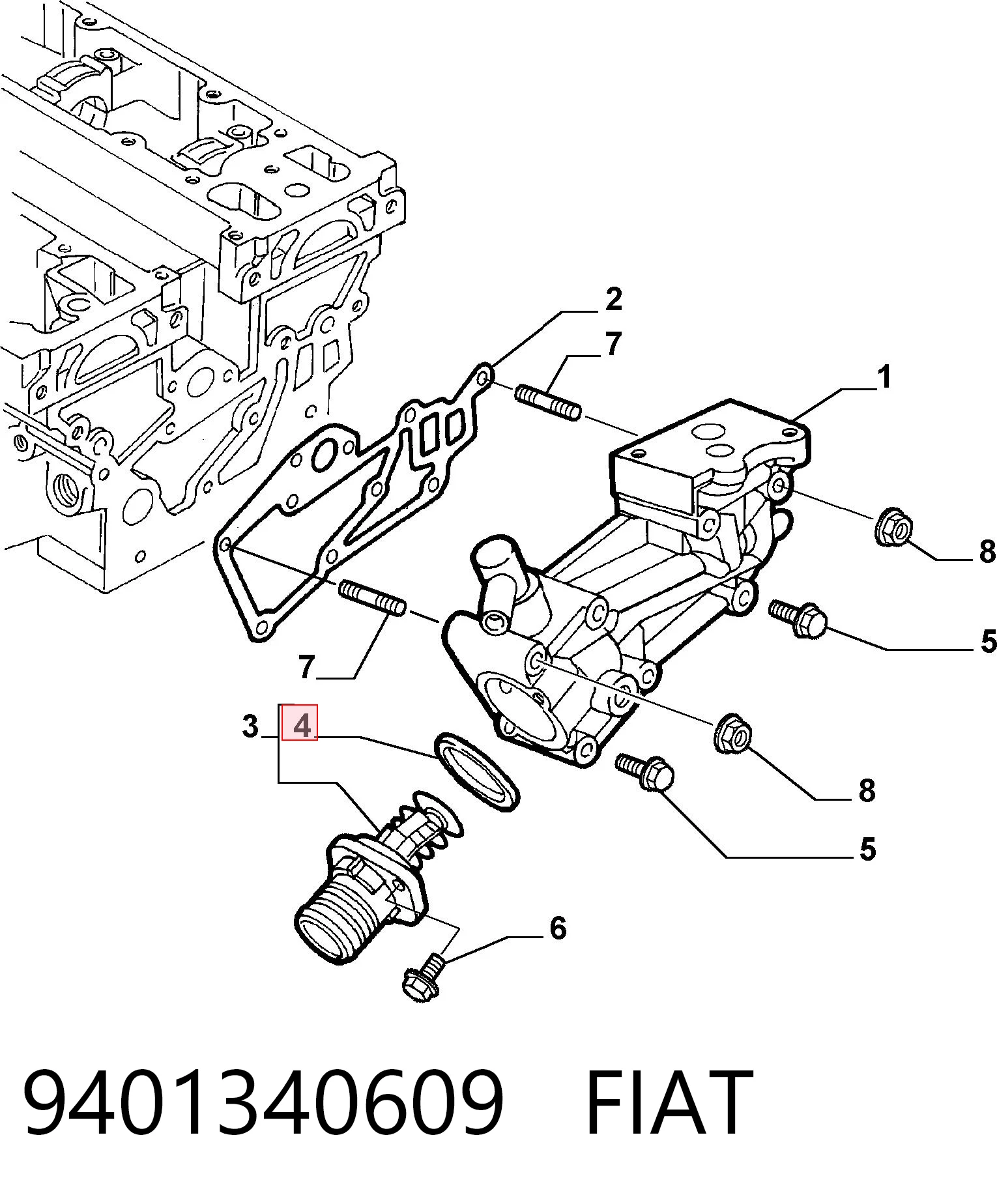 Junta carcasa de termostato para Opel Combo  ()
