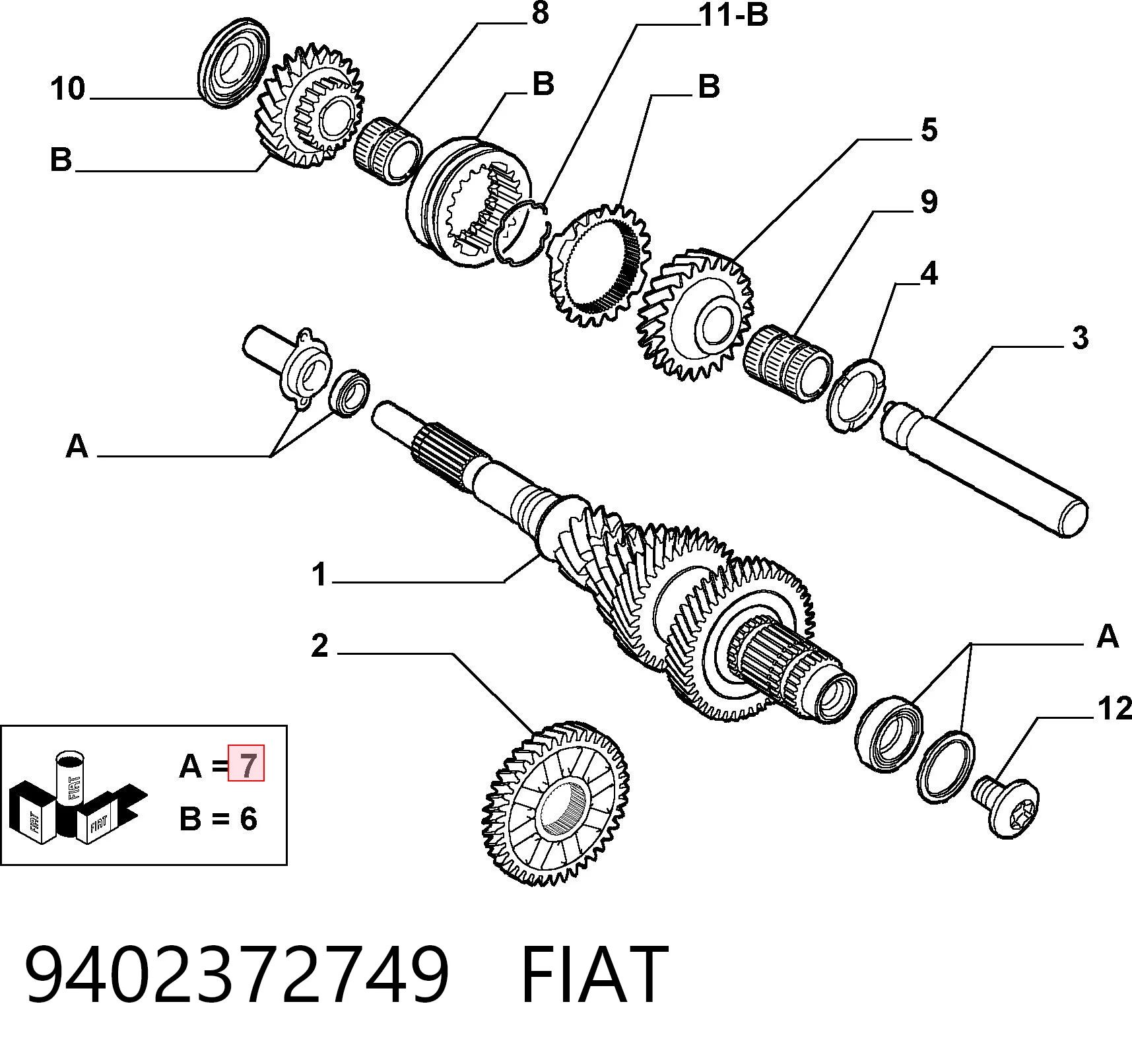 Cojinete del eje de entrada de la caja de engranajes Citroen Jumpy I (1999-2006)