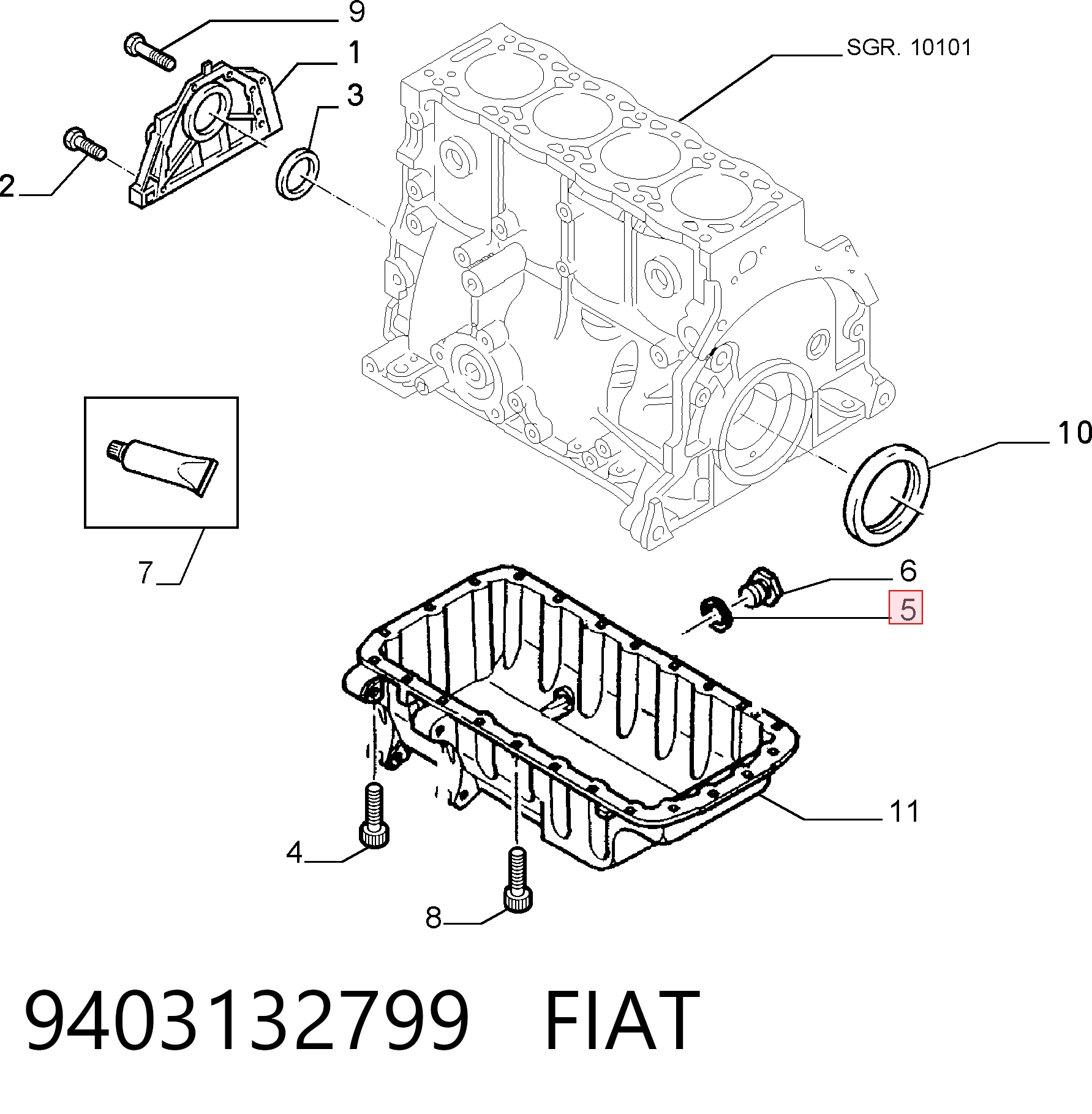 Junta del cárter del motor Ducato II furgoneta (1994-2002) original desde 0,41 €
