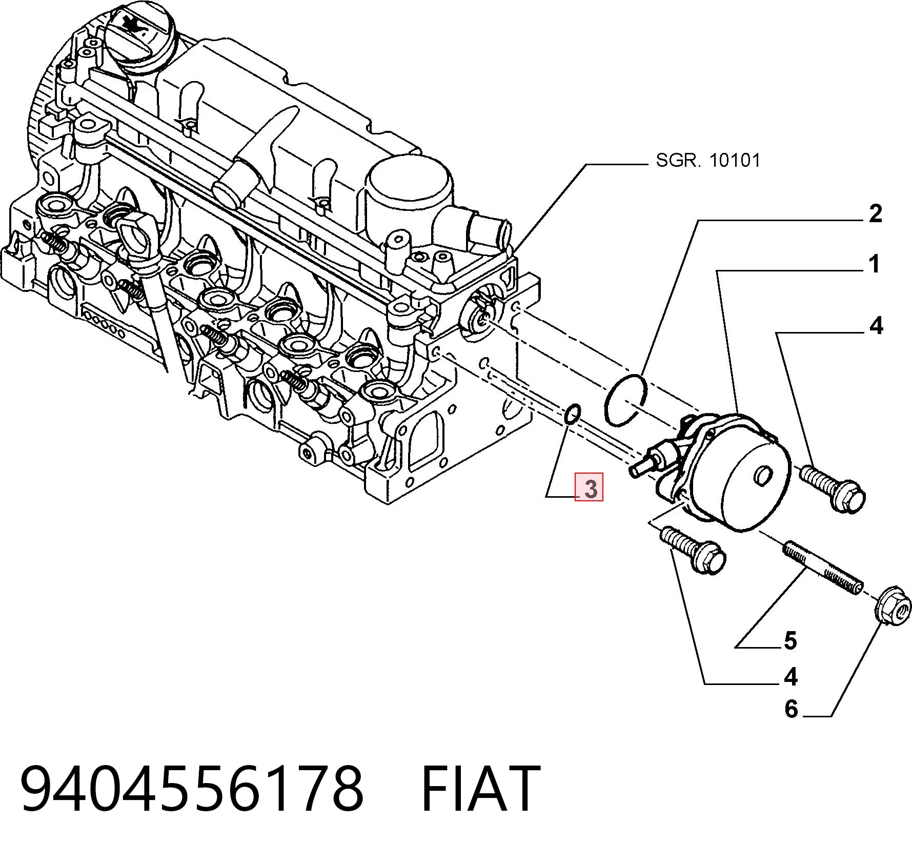 Junta de la bomba de vacío 9404556178 FIAT