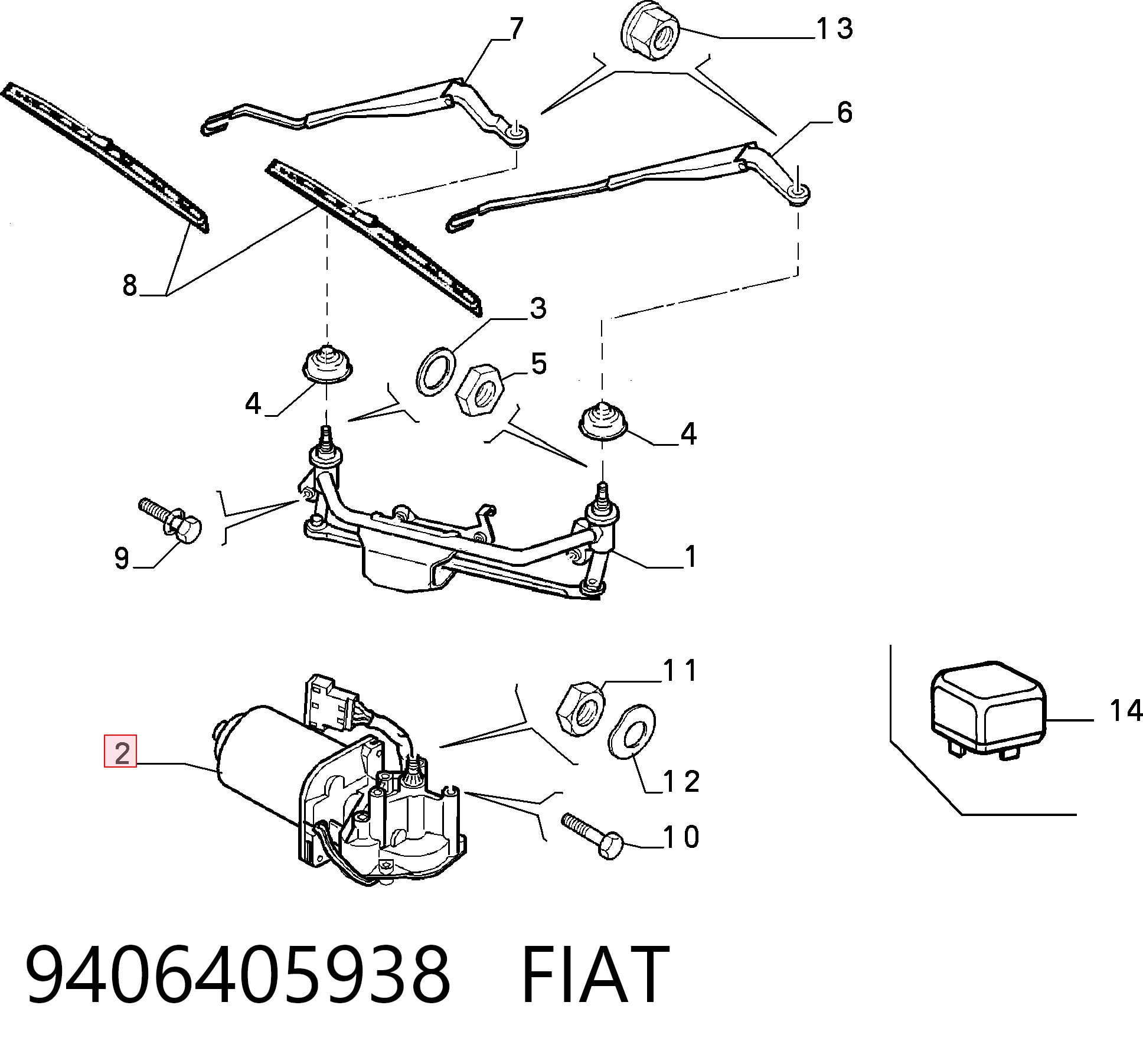Motor limpiaparabrisas para Peugeot Expert  224