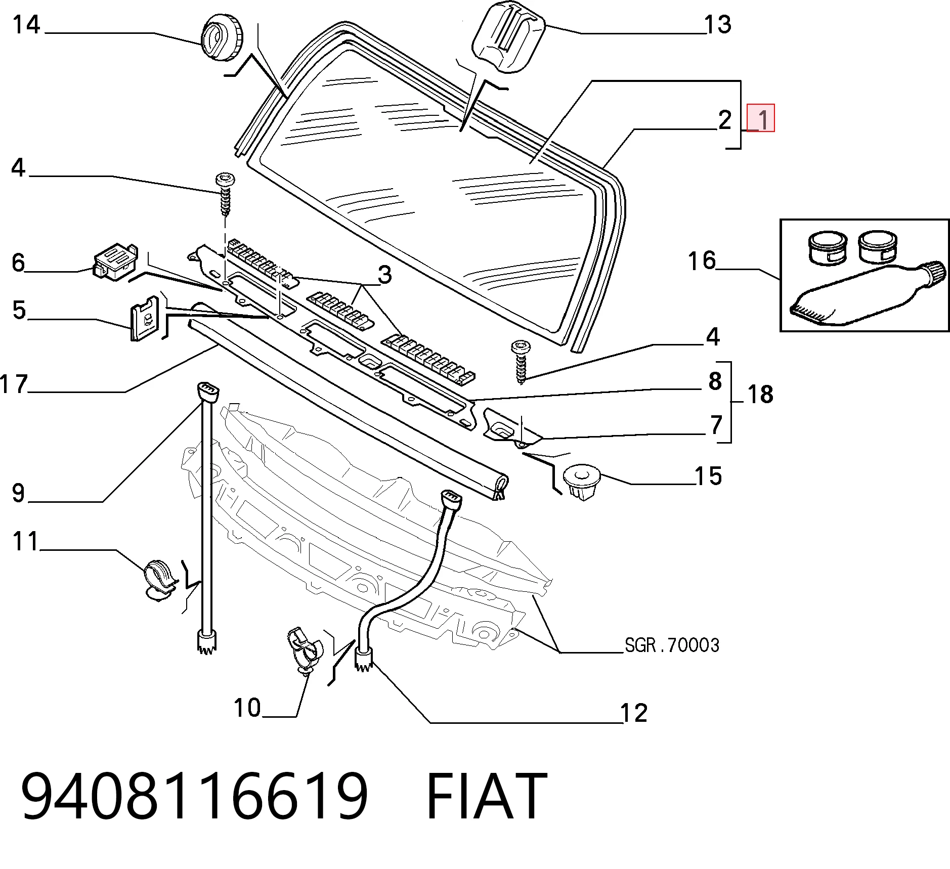 Parabrisas FIAT 9408116619