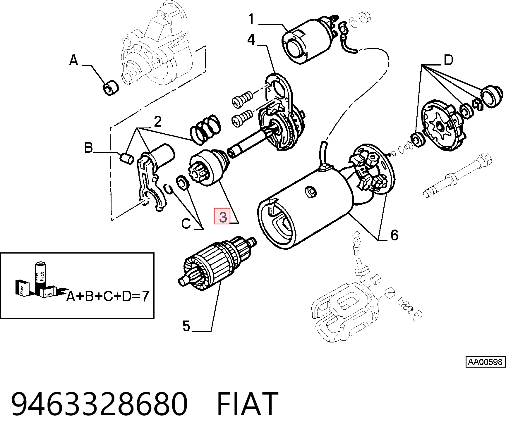 Bendix arranque para Peugeot 406 (8B)