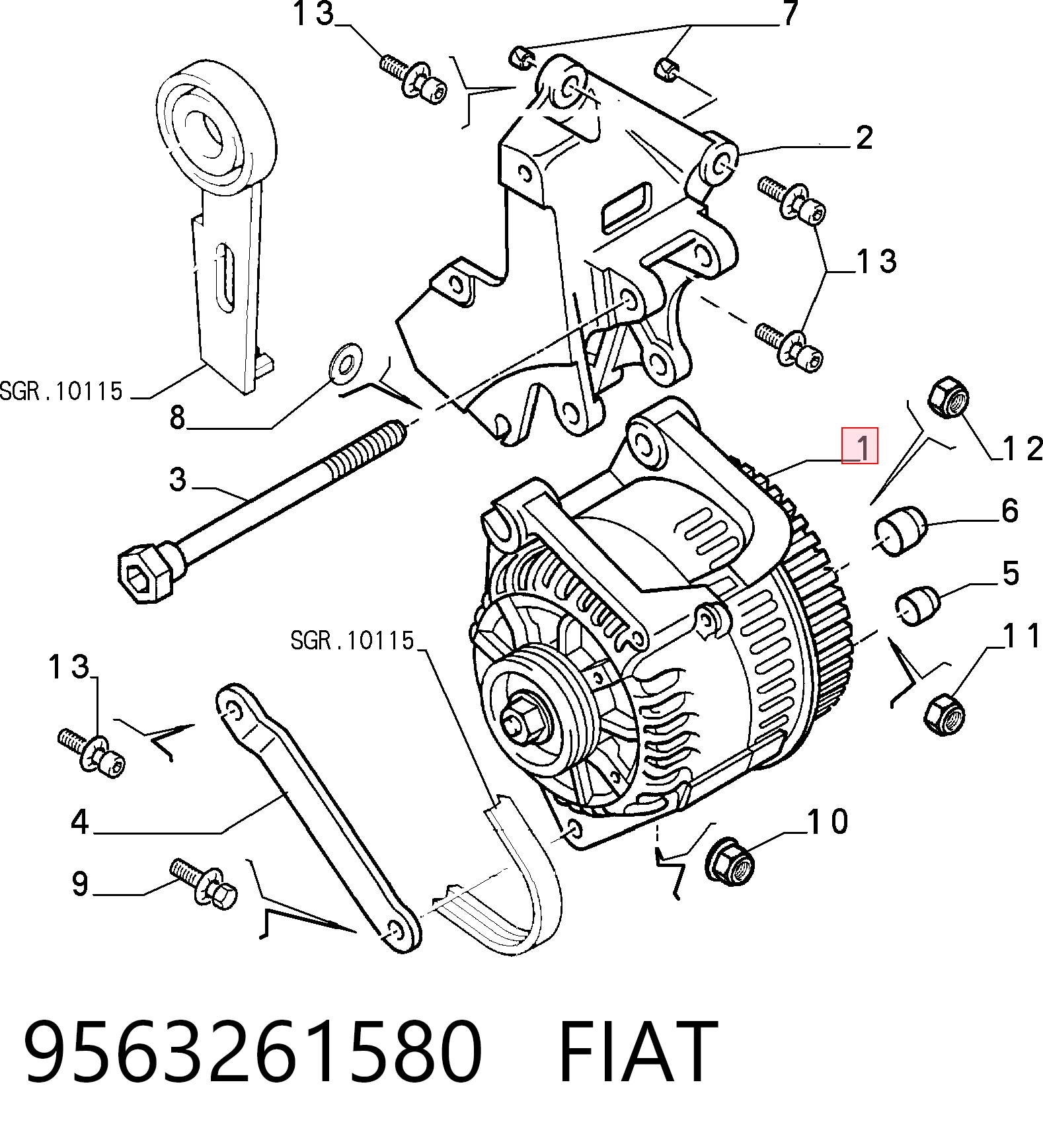 9563261580 Fiat/Alfa/Lancia