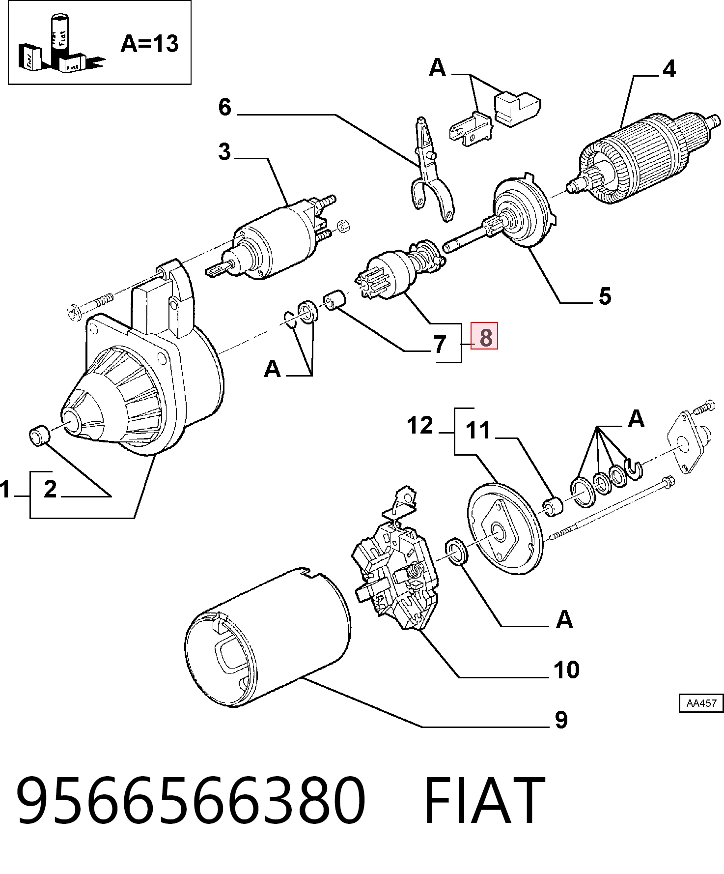 9566566380 Fiat/Alfa/Lancia