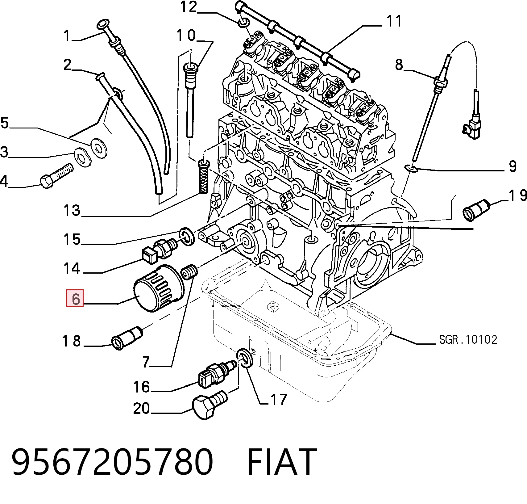 9567205780 Fiat/Alfa/Lancia