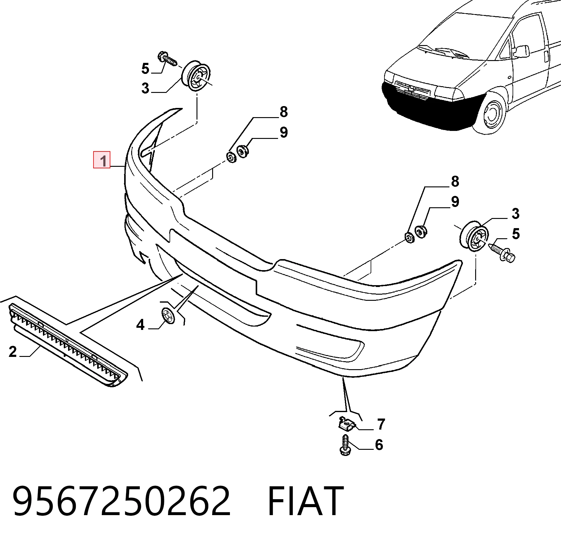 Parachoques delantero Peugeot Expert monovolumen (224) (1996 - 2006) precio, desde 110,35 EUR