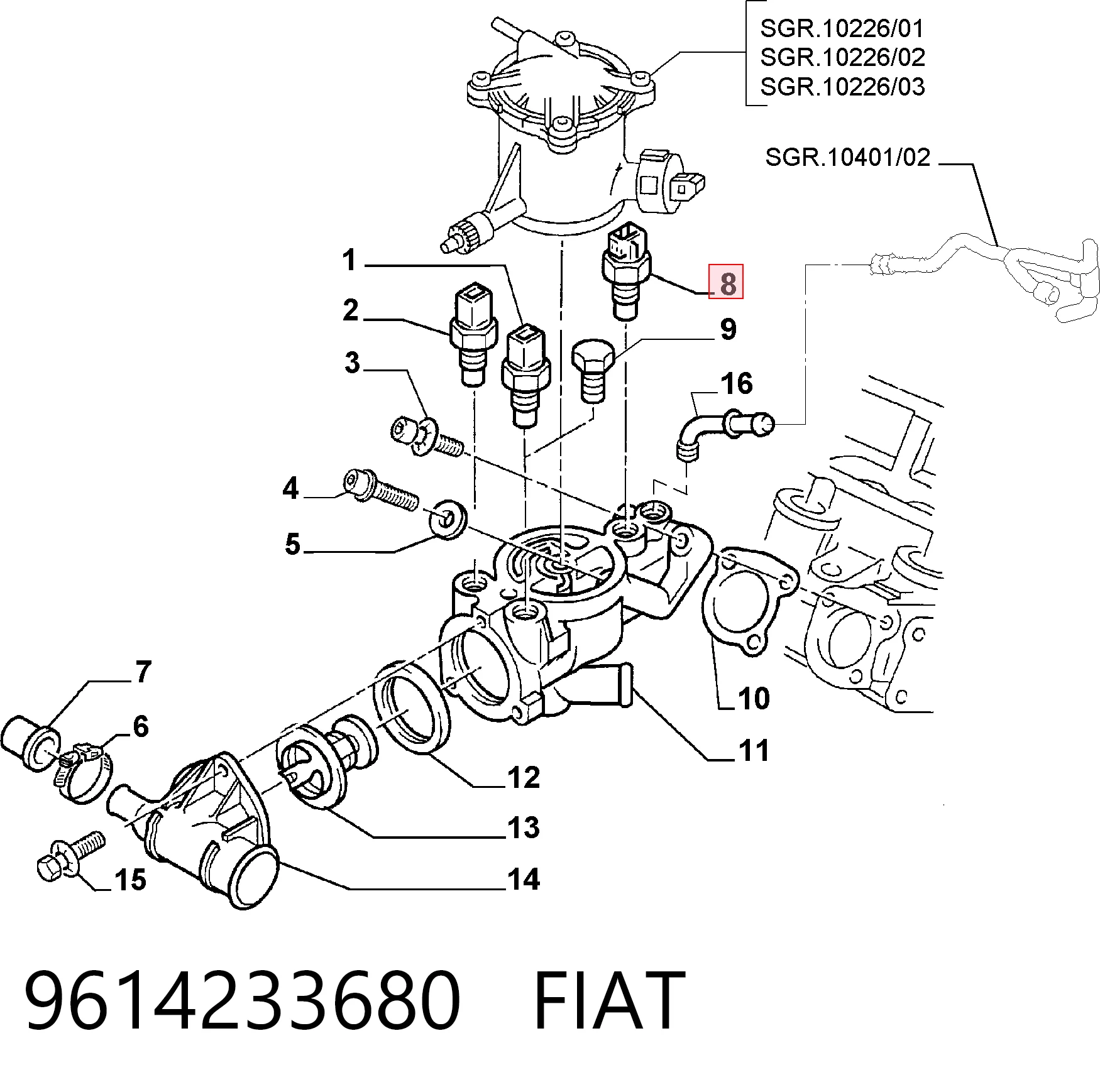 9614233680 Fiat/Alfa/Lancia