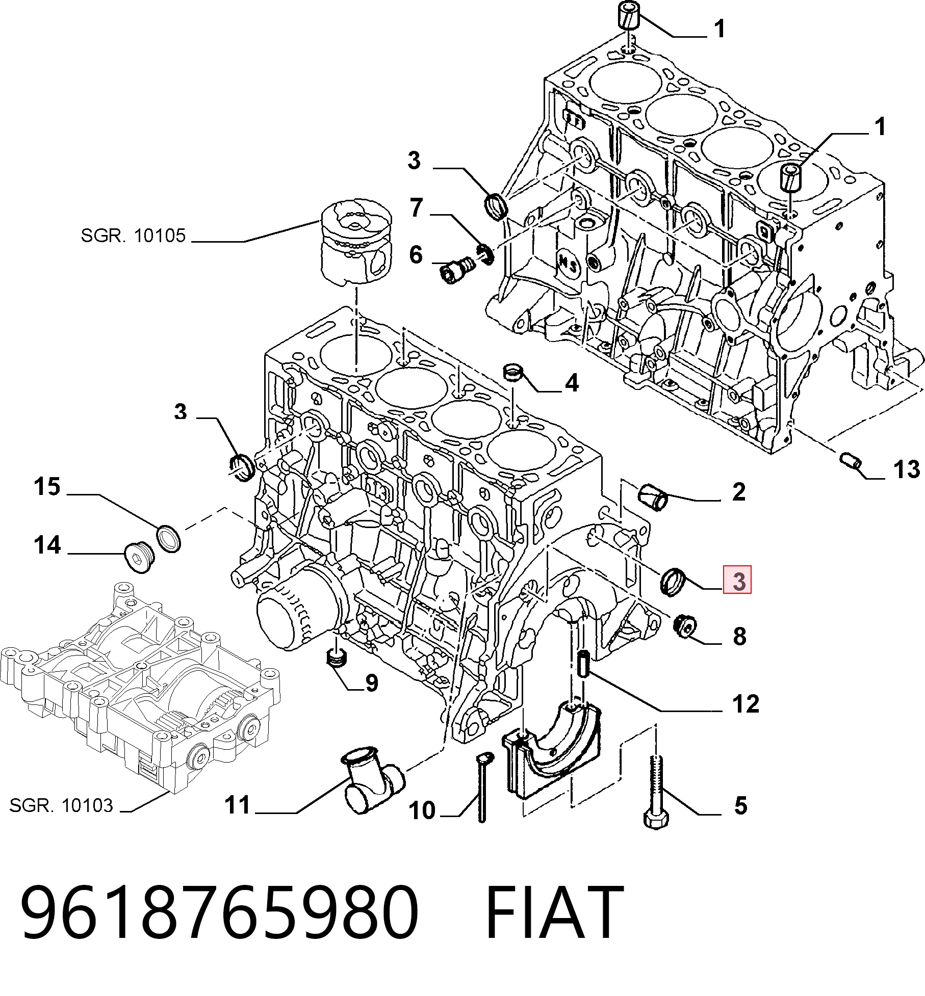 Tapa de bloque motor para Citroen Xsara Picasso N68