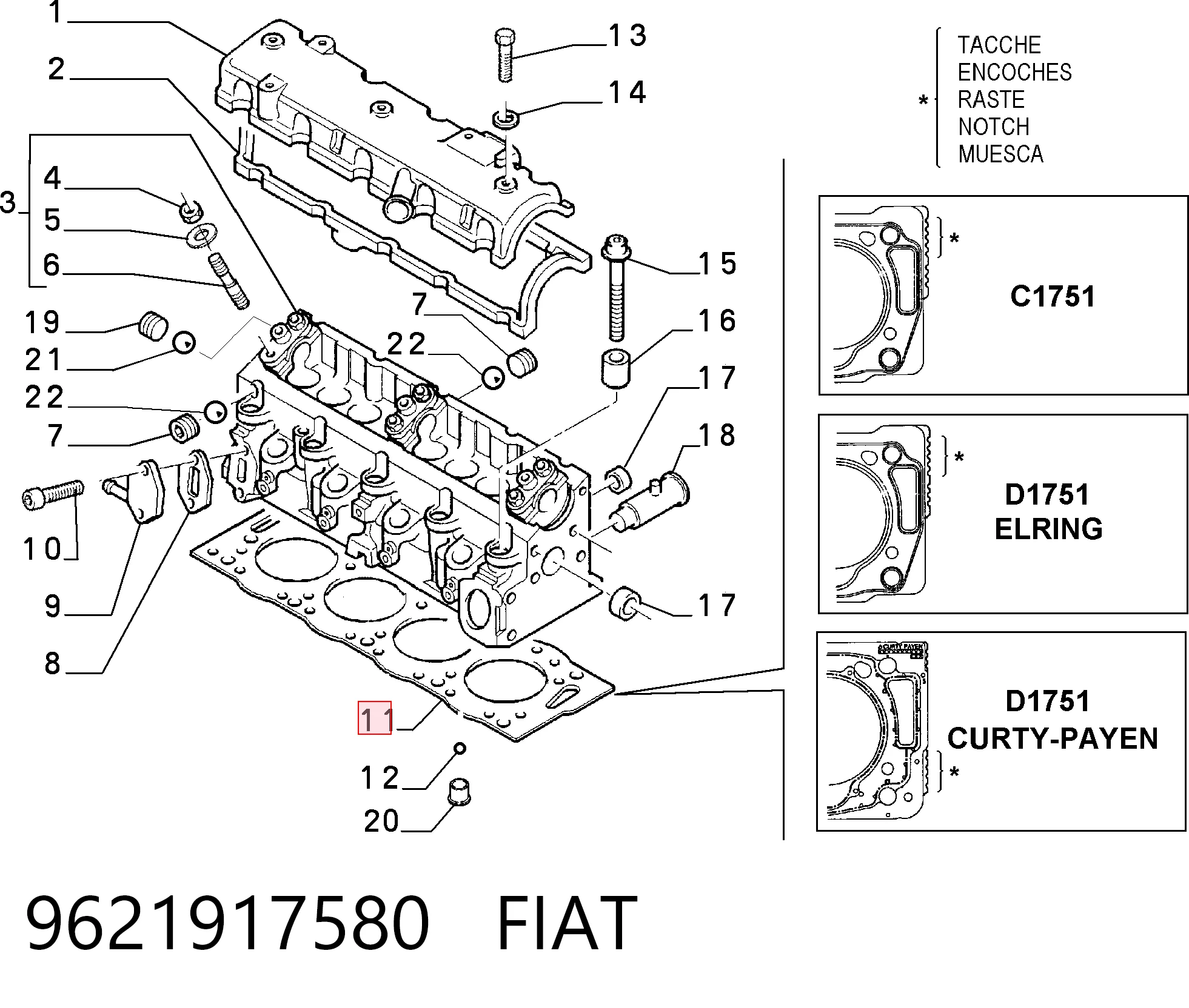 9621917580 Fiat/Alfa/Lancia