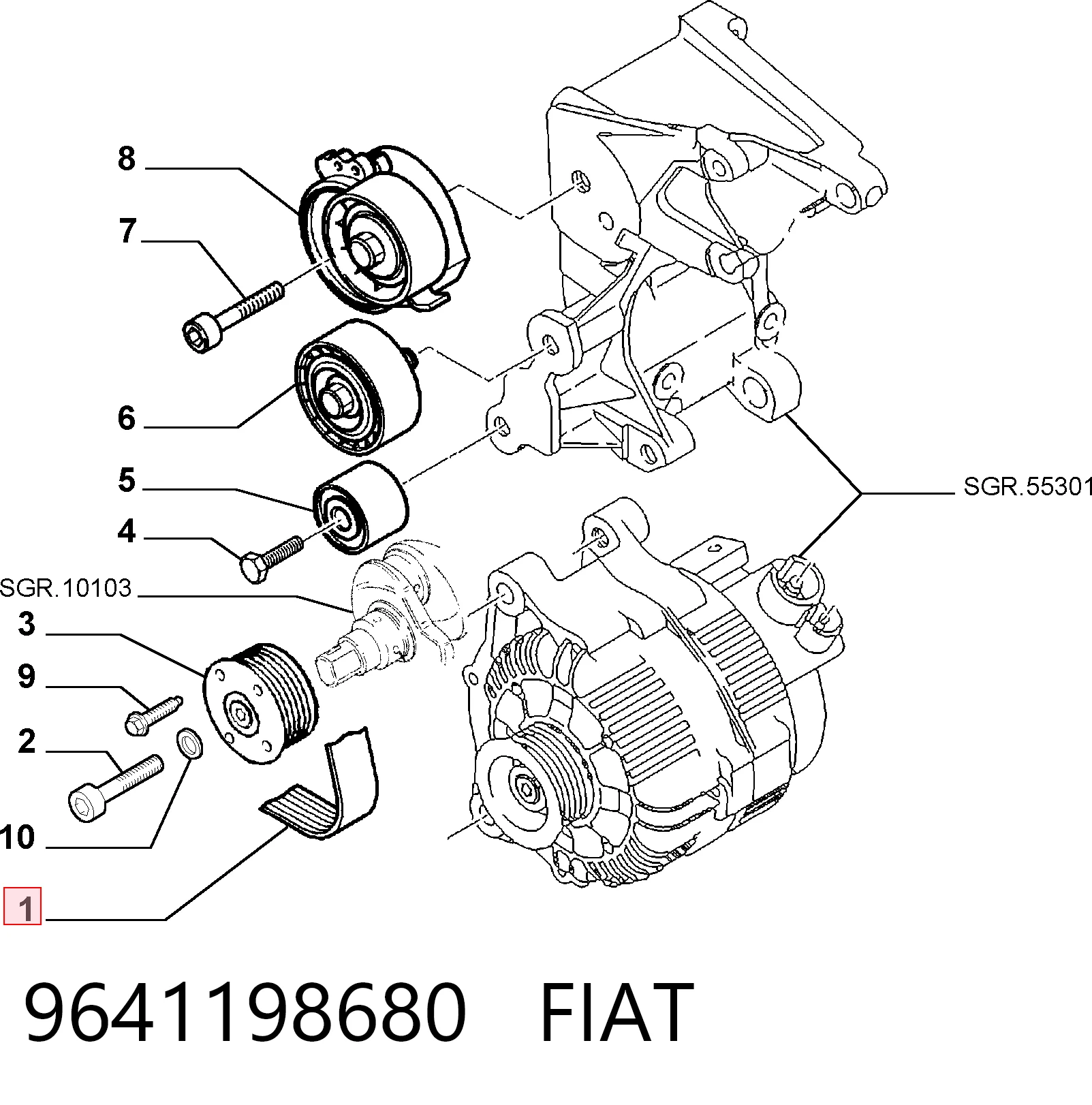 9641198680 Fiat/Alfa/Lancia