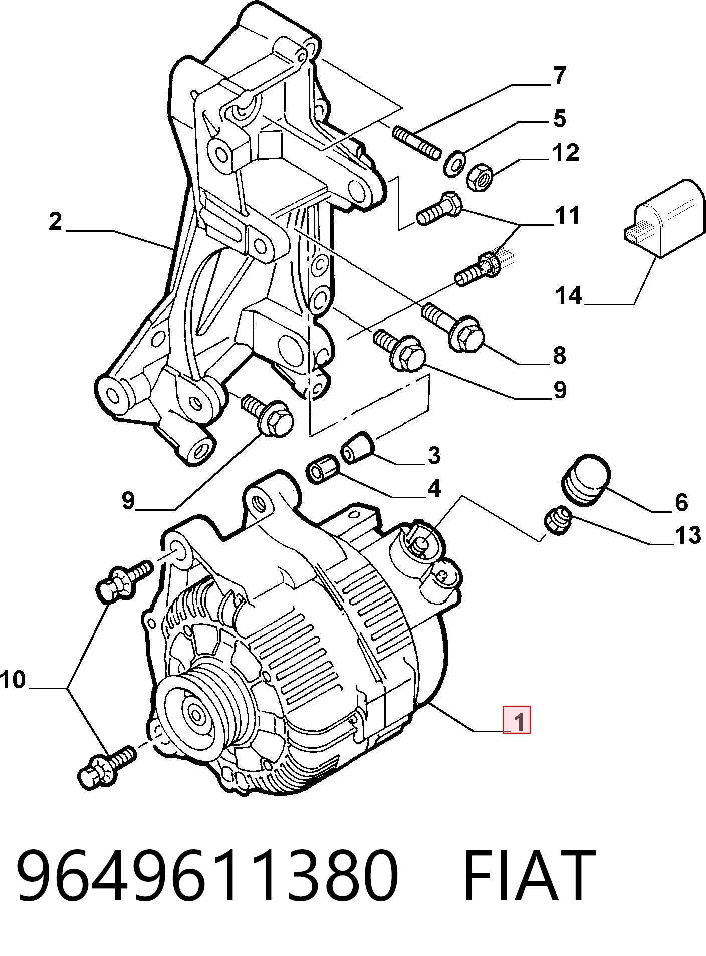 9649611380 Fiat/Alfa/Lancia