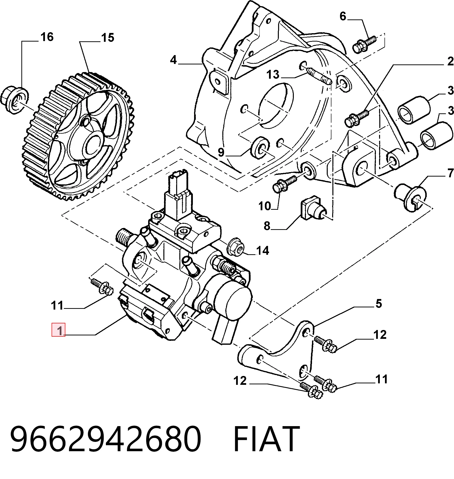 Bomba inyectora 9662942680 FIAT