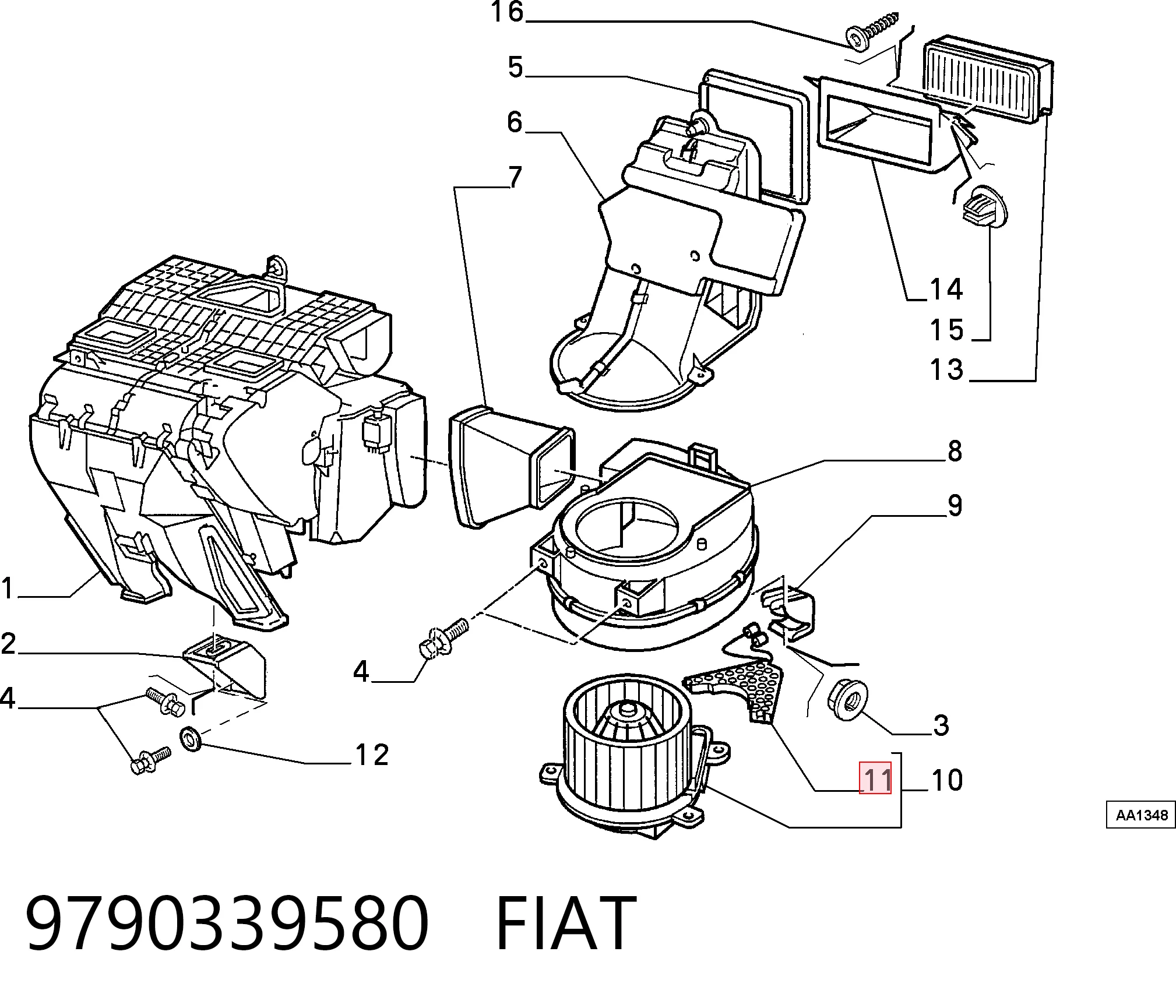 9790339580 Fiat/Alfa/Lancia Resistencia de calefacción