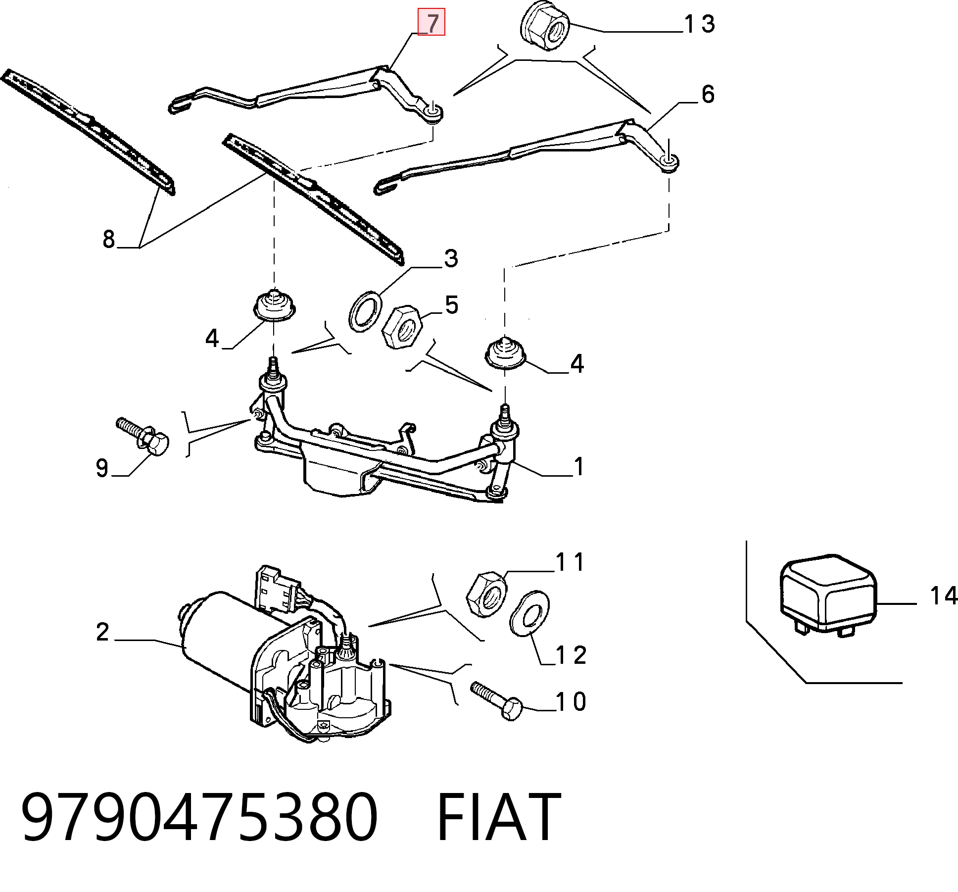 Brazo del limpiaparabrisas lavado de parabrisas para Fiat Scudo COMBINATO 220P