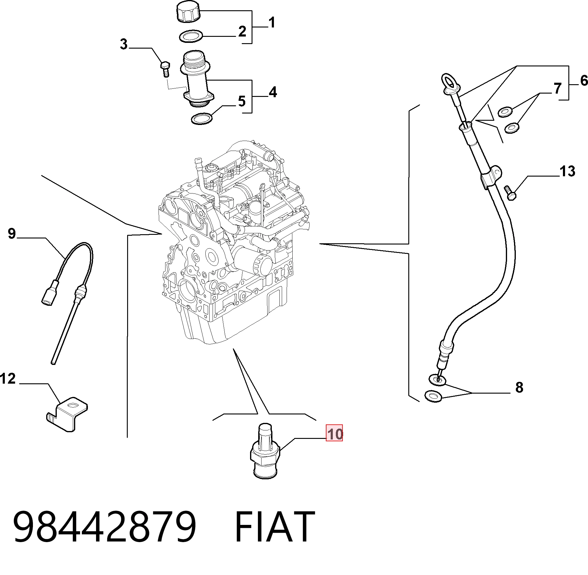 98442879 Fiat/Alfa/Lancia Indicador de presión del aceite