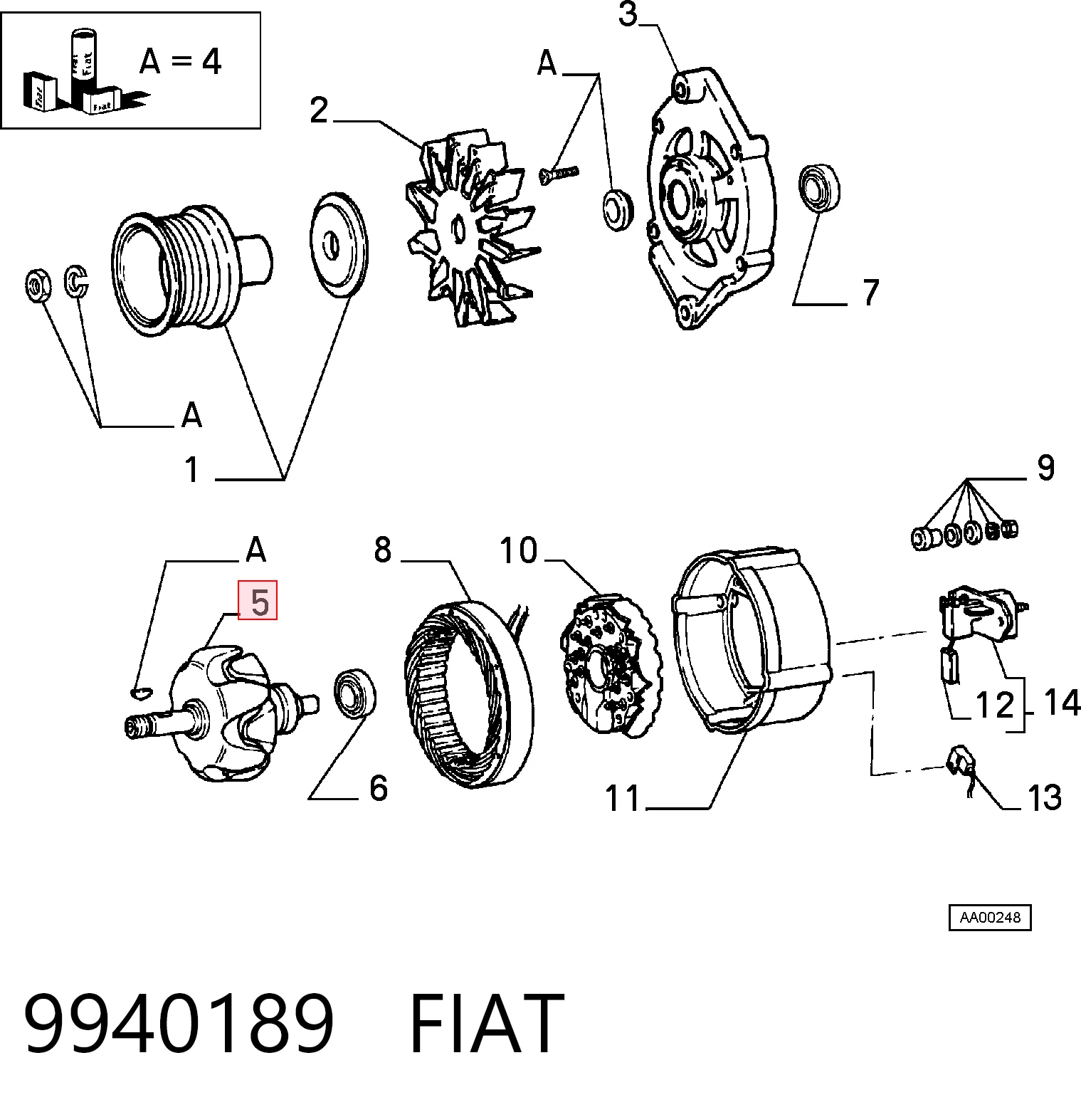 Rotor del alternador para Mercedes S  W126