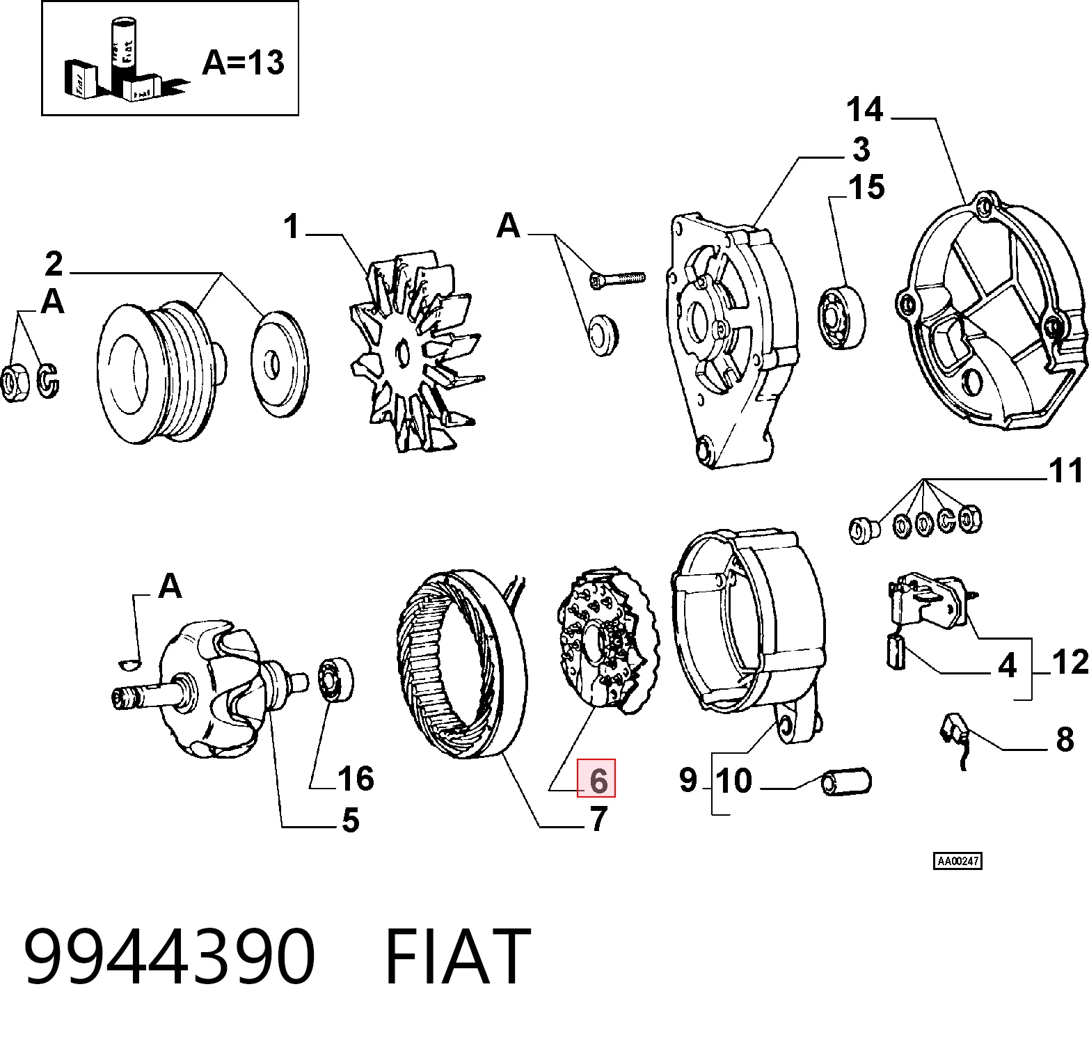Comprar Puente rectificador del alternador Mercedes S  C140 a bajo precio