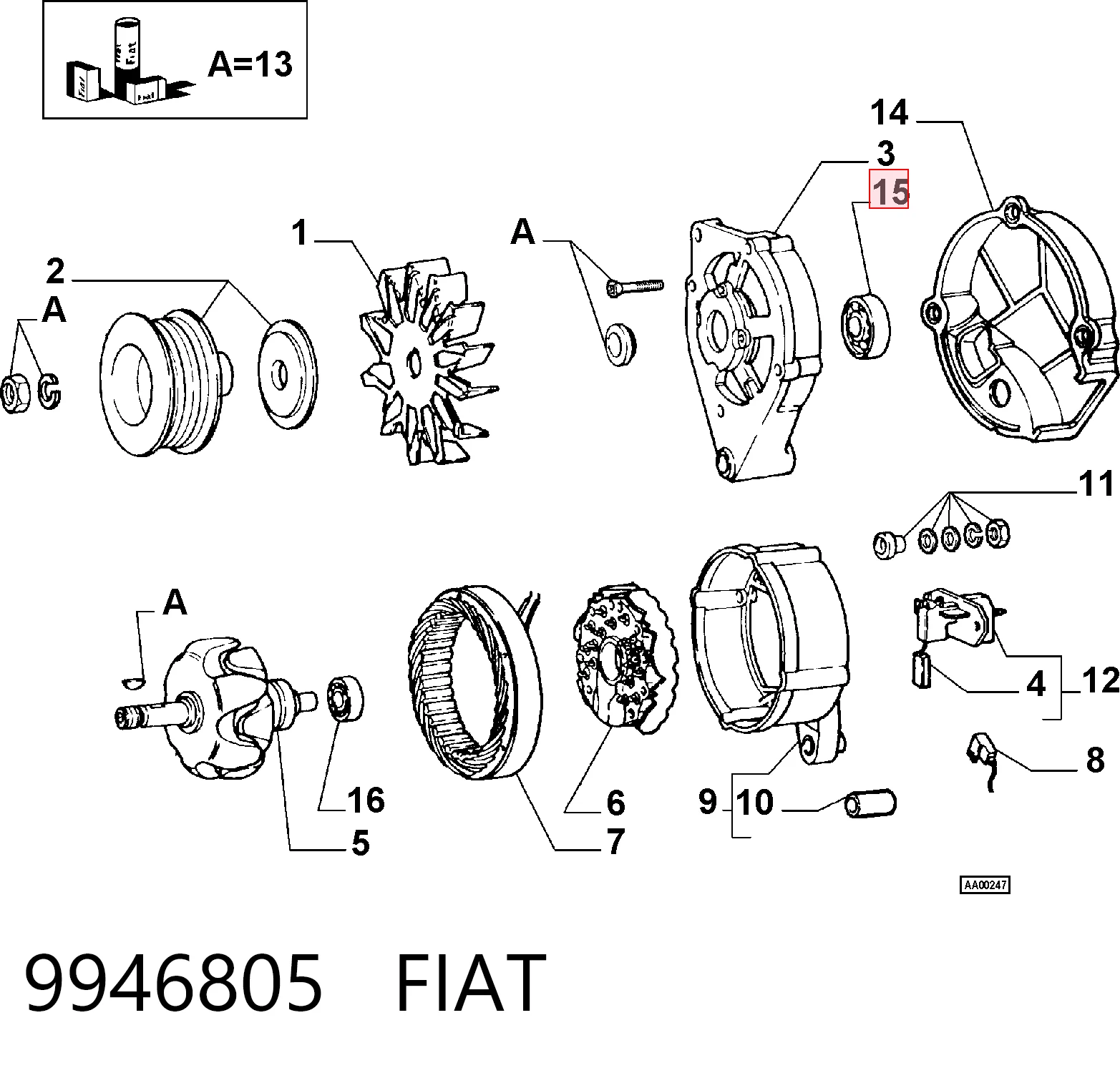 Comprar Cojinete alternador JUKE  F15