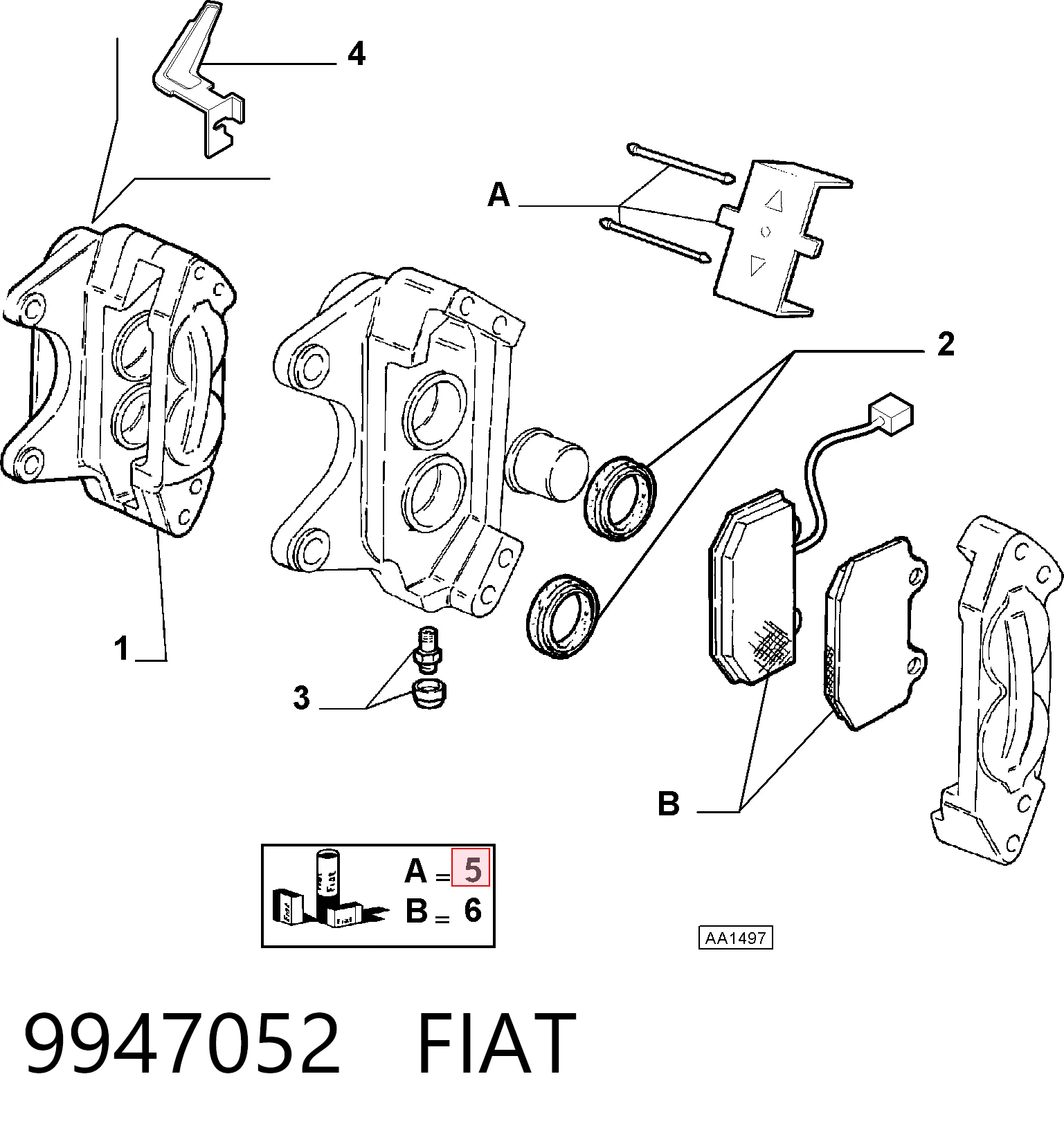 Juego de resortes de sujeción de pastillas de freno delanteras para Fiat Punto 176C