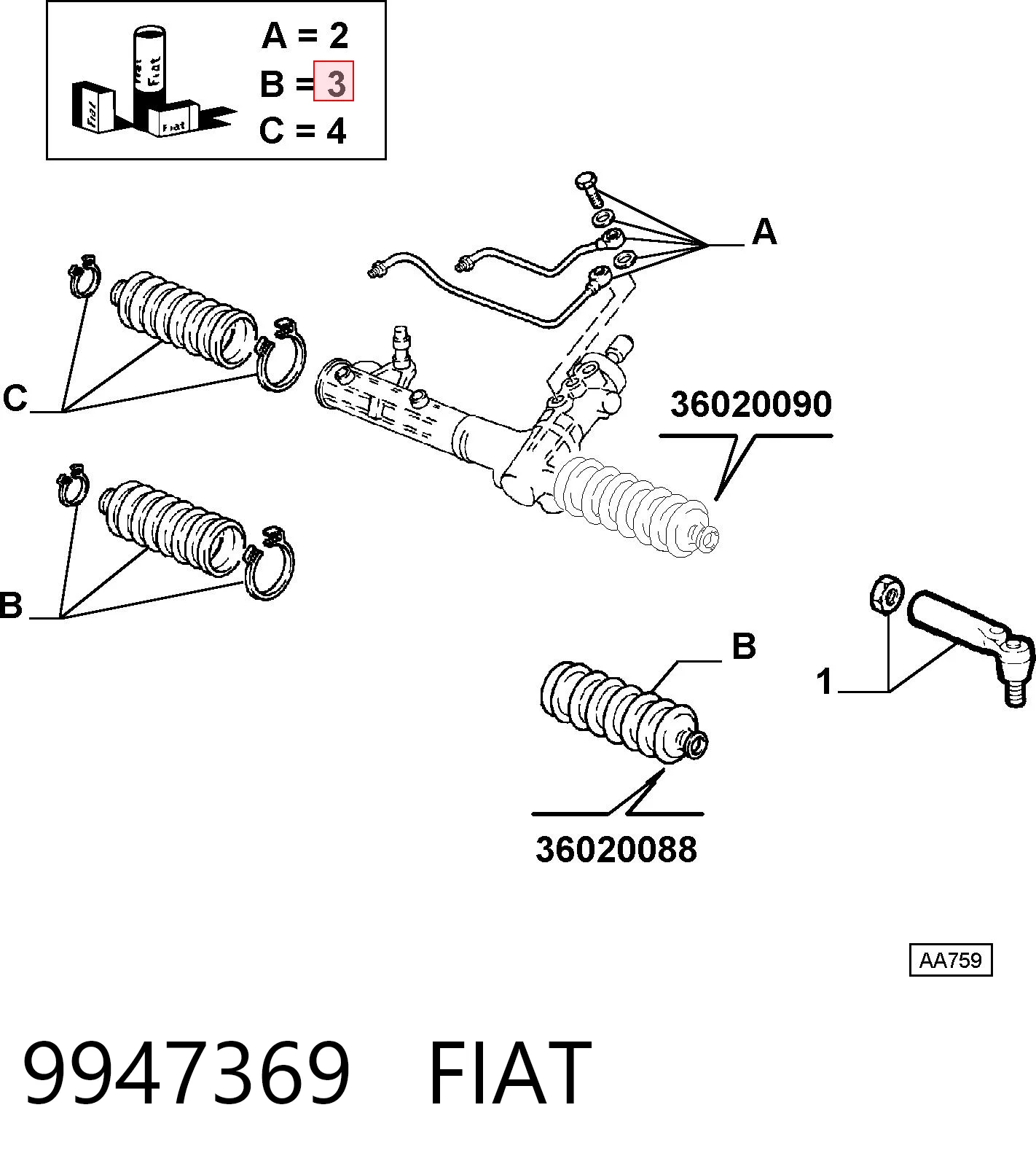 Guardapolvo de dirección Fiat Bravo  desde 9,46 €