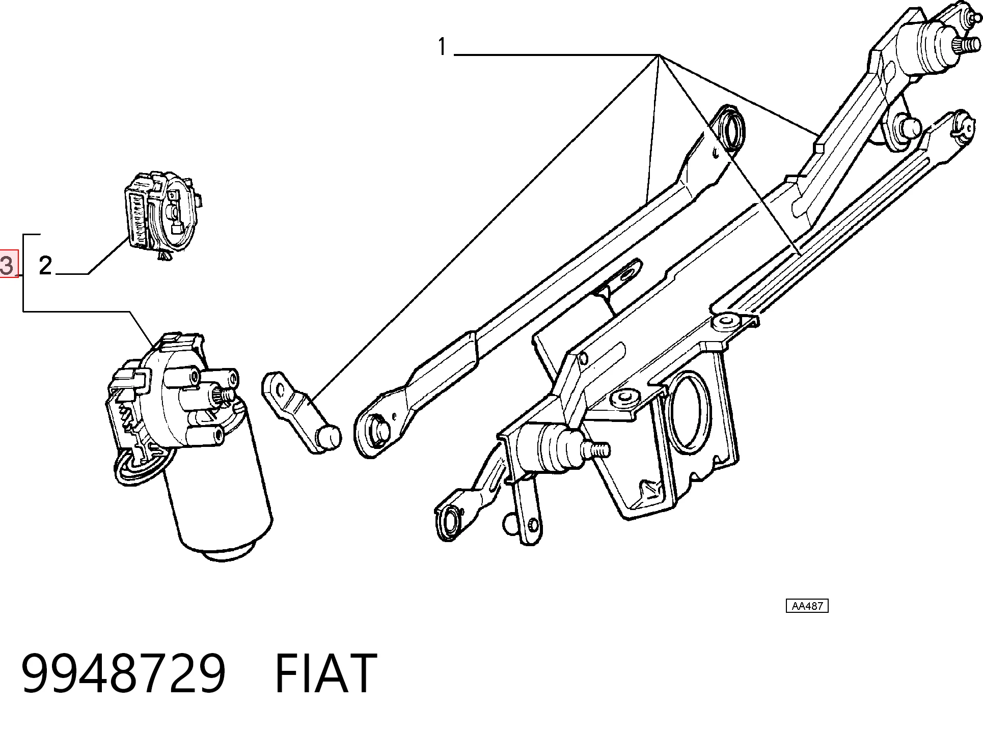 Motor del limpiaparabrisas Fiat Palio  (178BX)