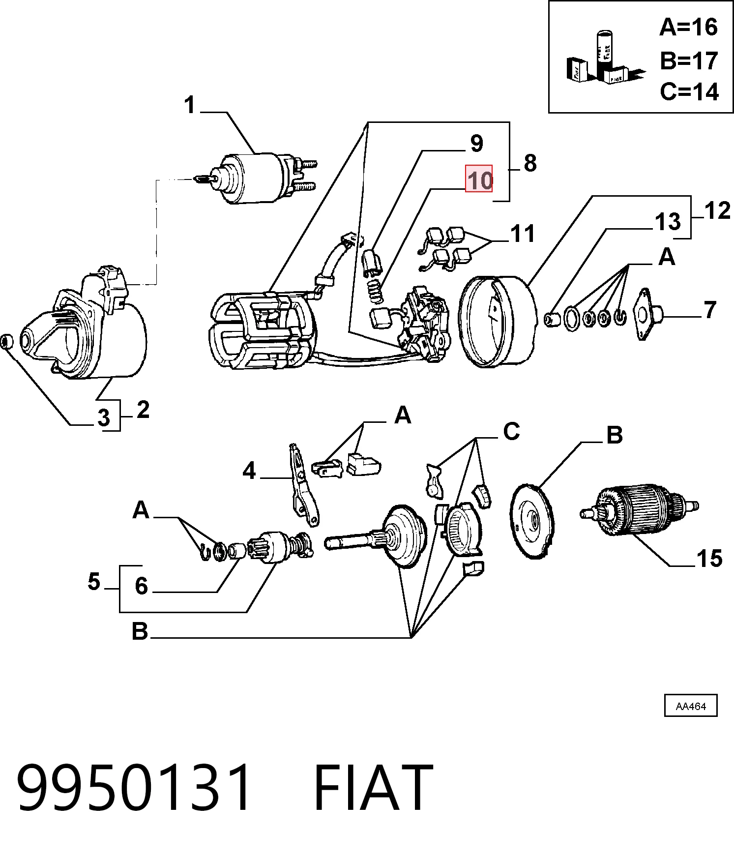 Kit de reparación de motor de arranque para Land Rover Freelander I L314