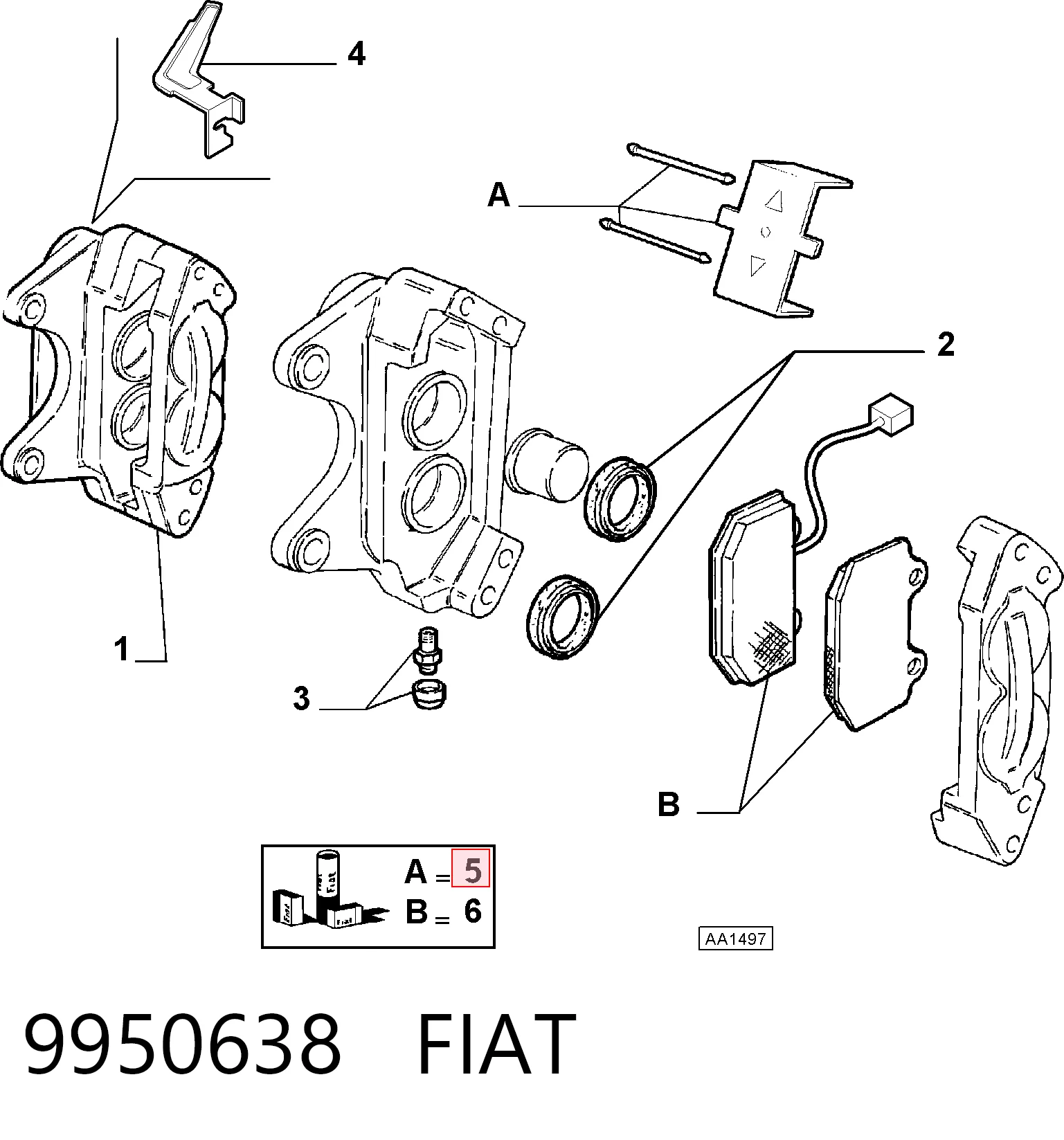 Comprar Juego de resortes de sujeción de pastillas de freno delanteras Fiat Punto  176C