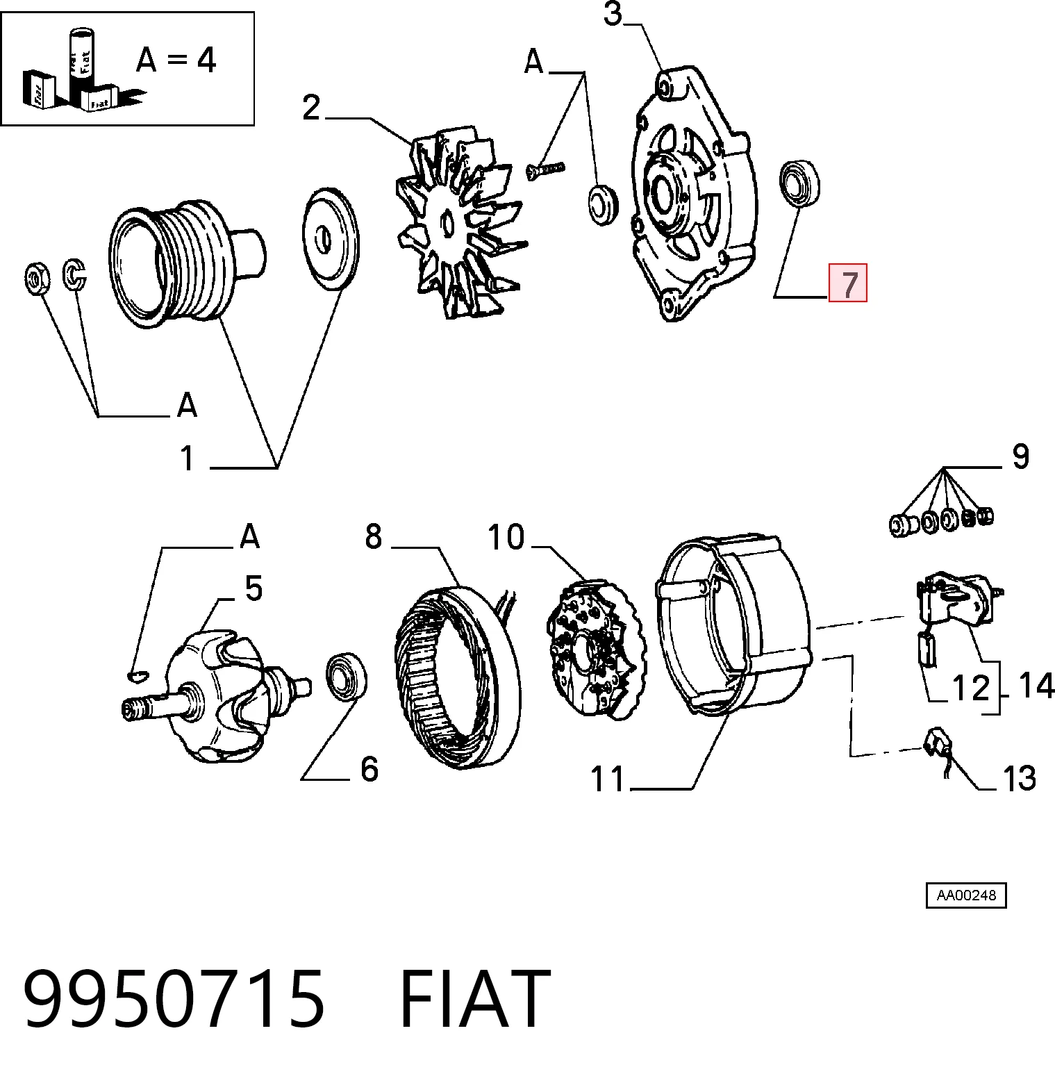 Rodamiento alternador para Fiat Ducato 280