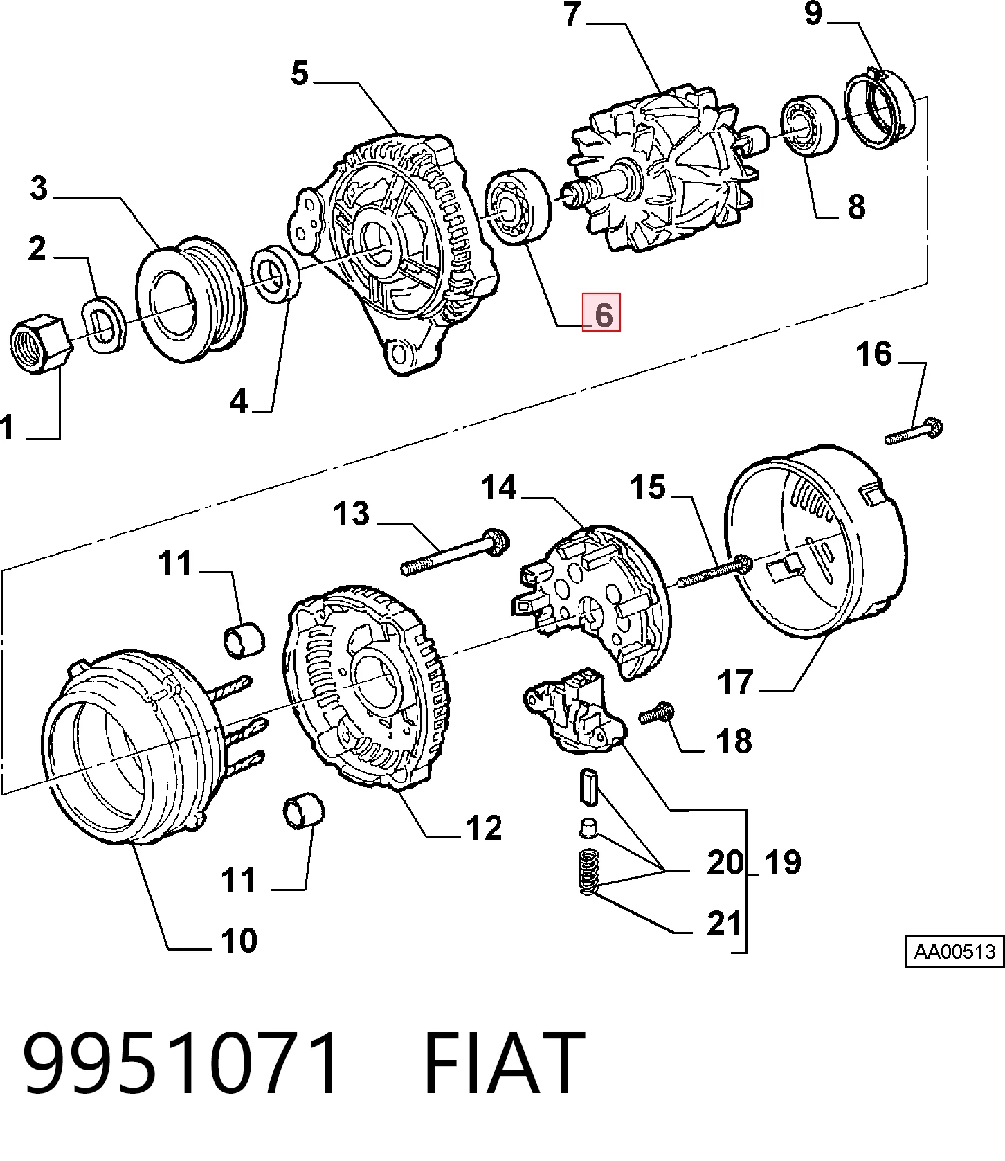 Rodamiento alternador para Audi 100 44, 44Q