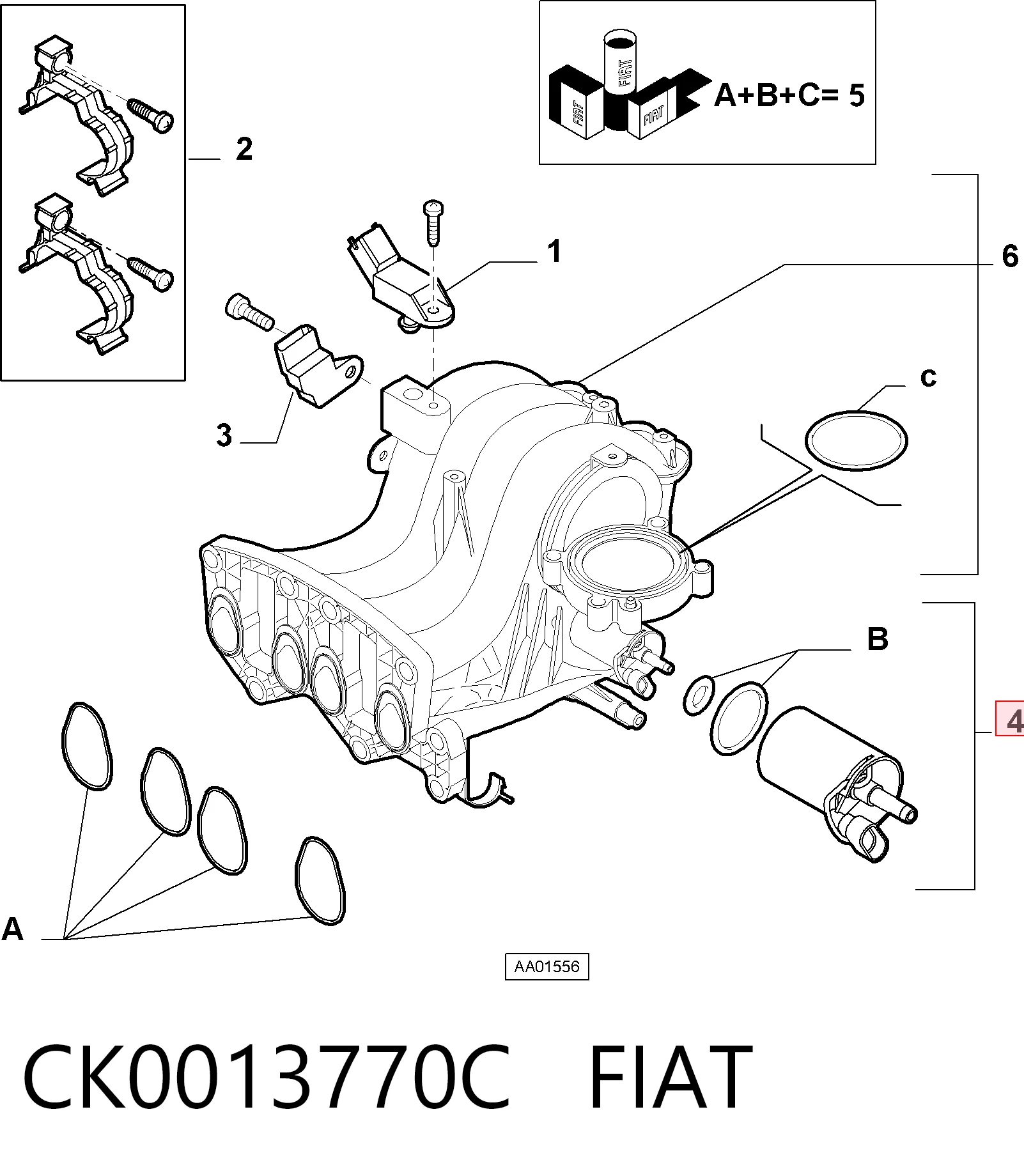 CK0013770C Fiat/Alfa/Lancia Regulador de ralentí