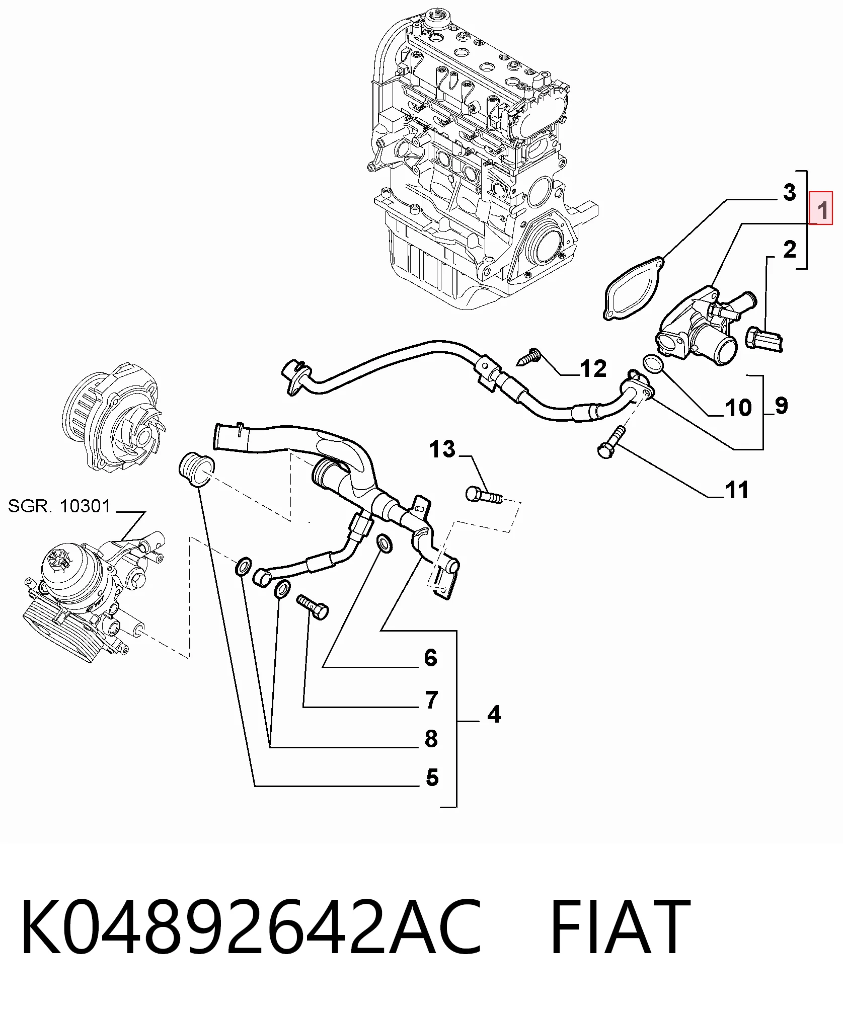 Termostato K04892642AC FIAT