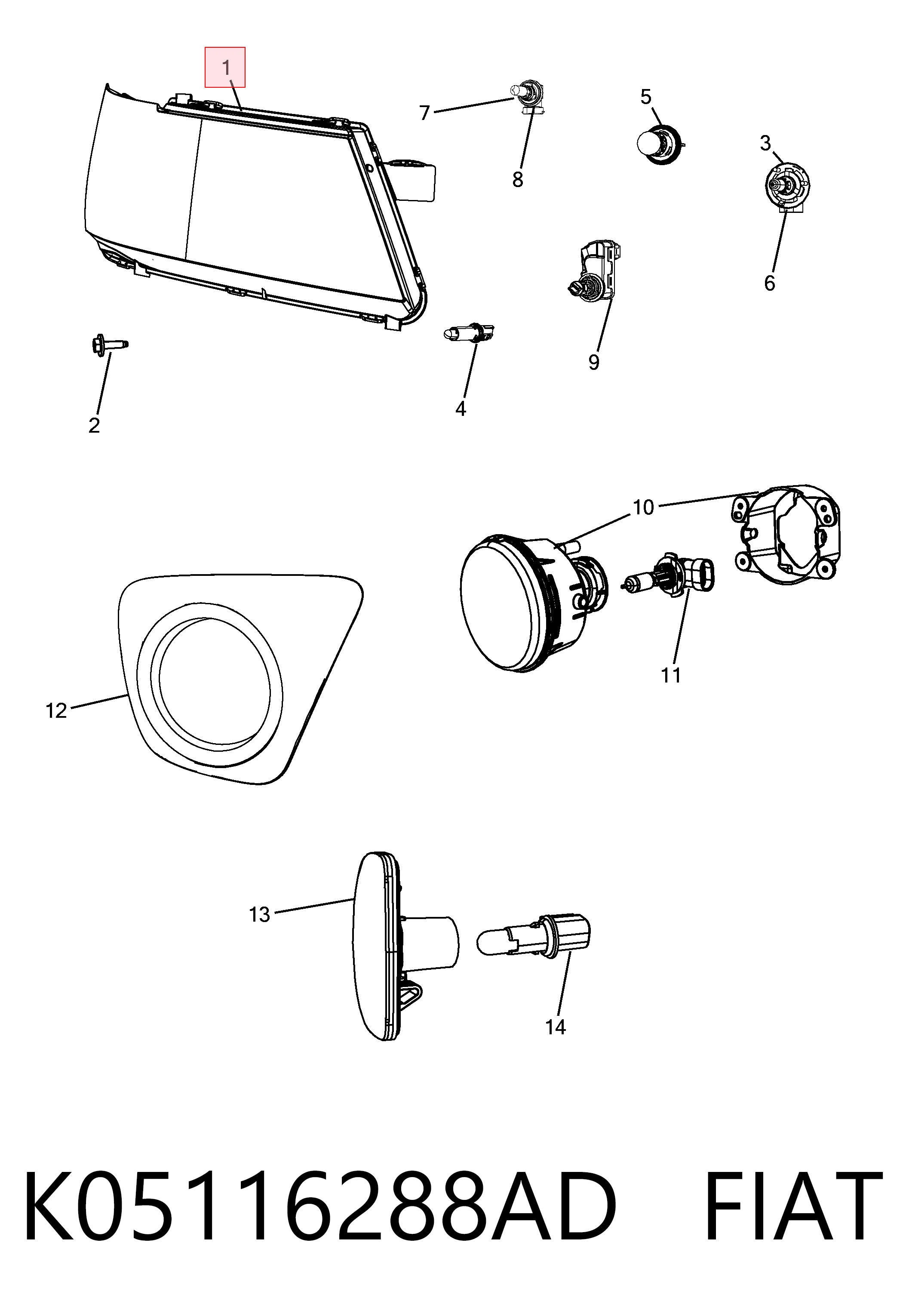 Luz derecha Dodge Journey  (2008-2020)