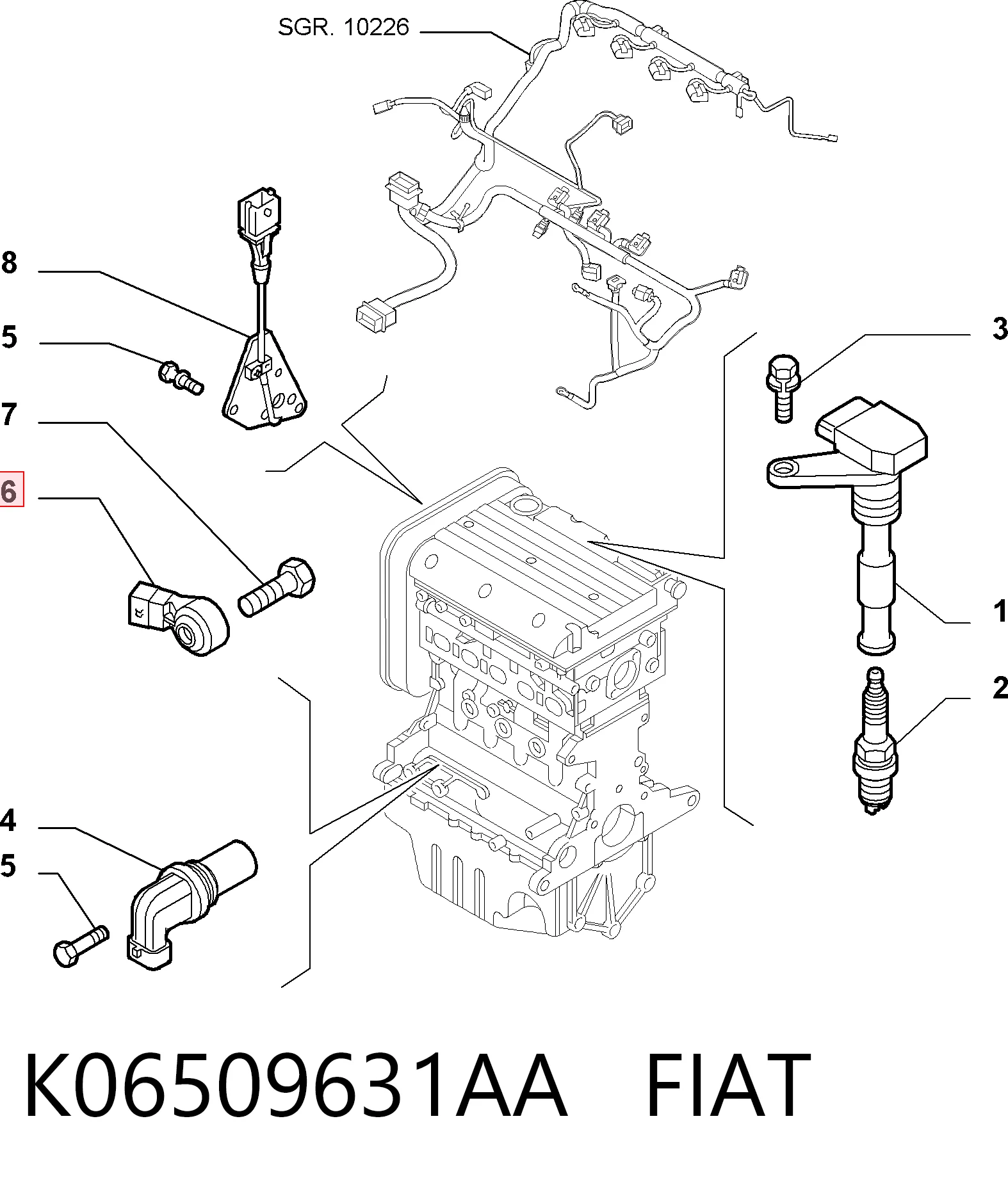 Sensor de picado para Fiat Bravo  (182)