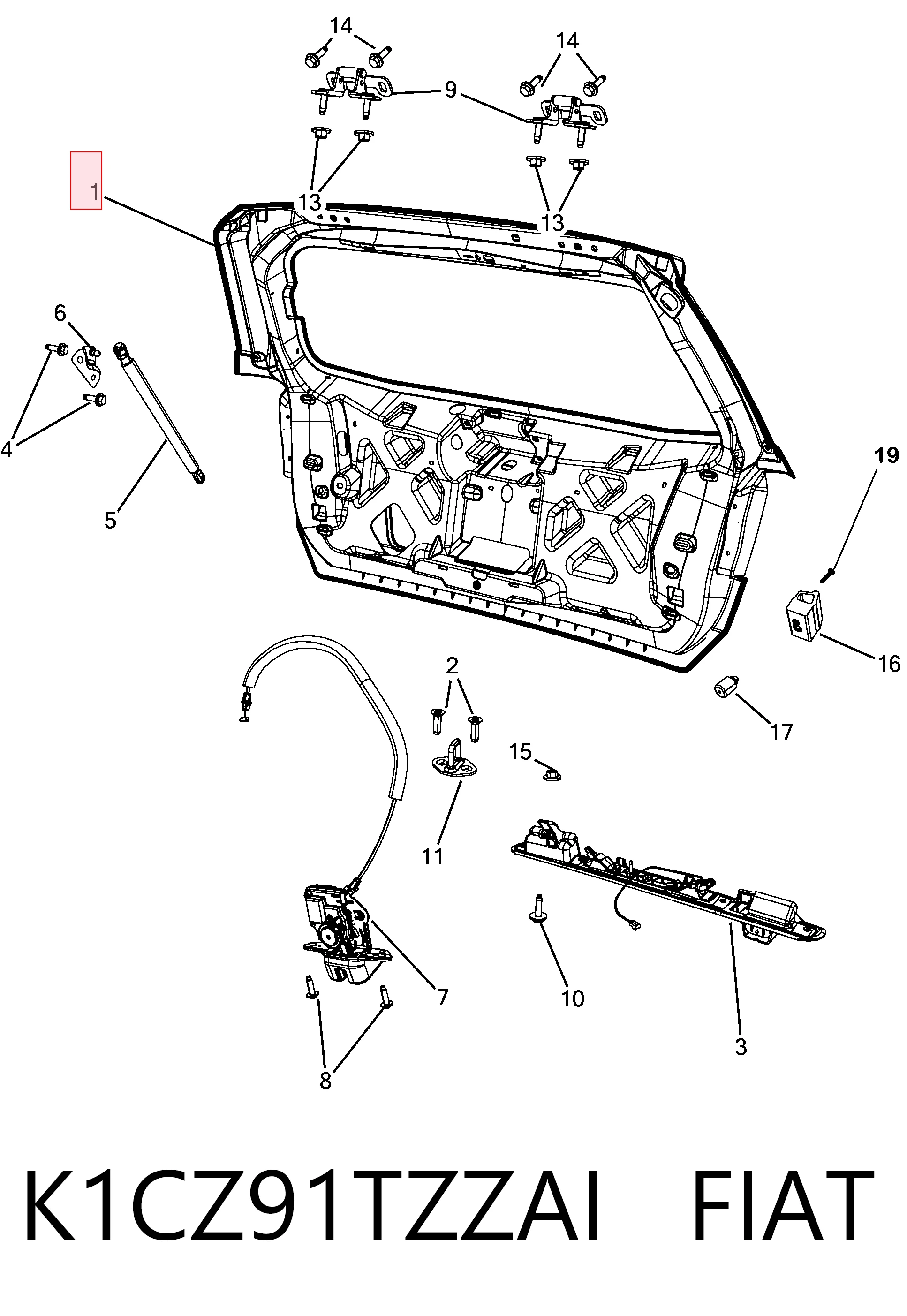 Porton trasero para Dodge Journey  