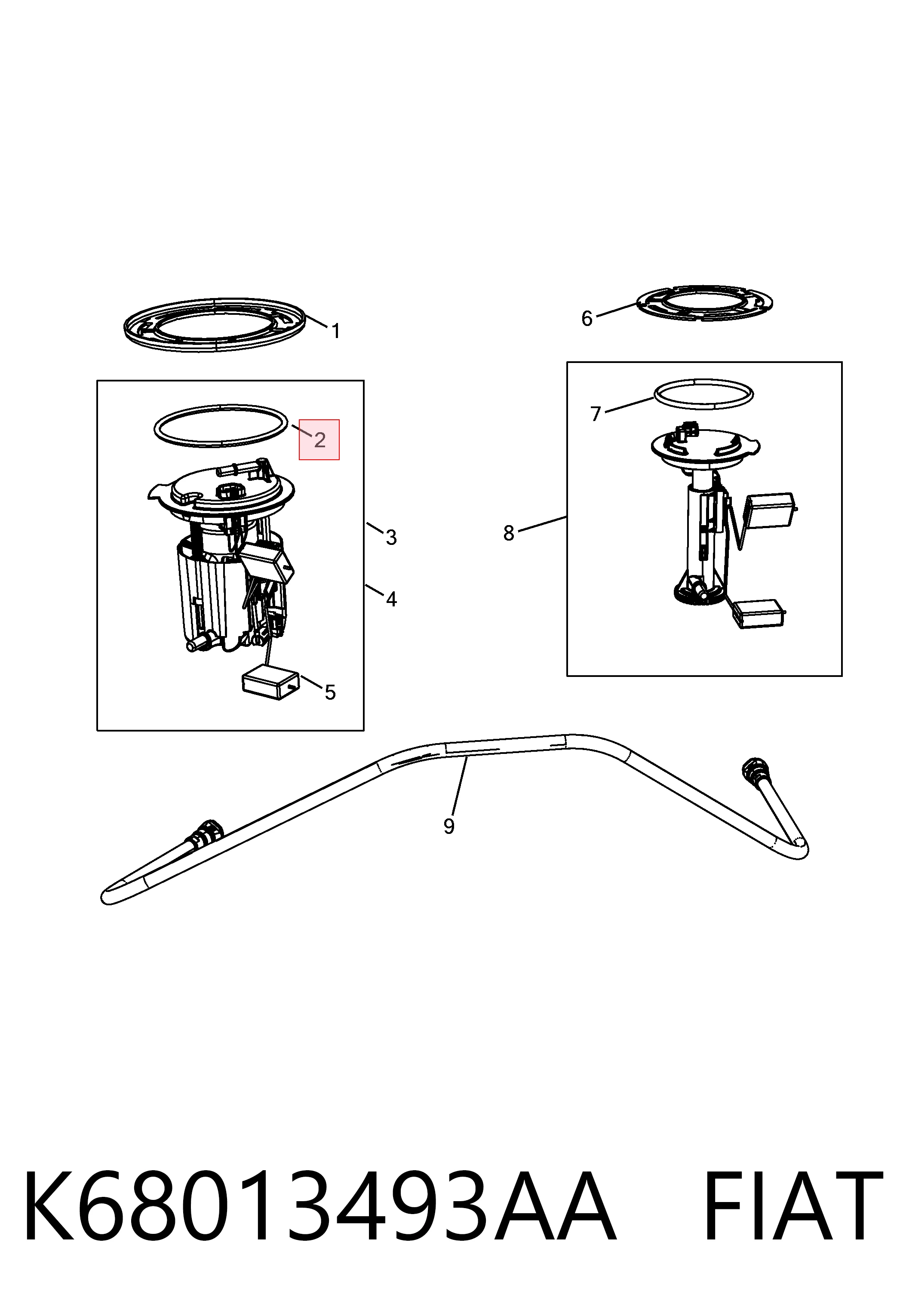 Comprar 52113610AB Mitsubishi Junta del sensor de nivel de combustible/bomba de combustible (depósito de combustible)
