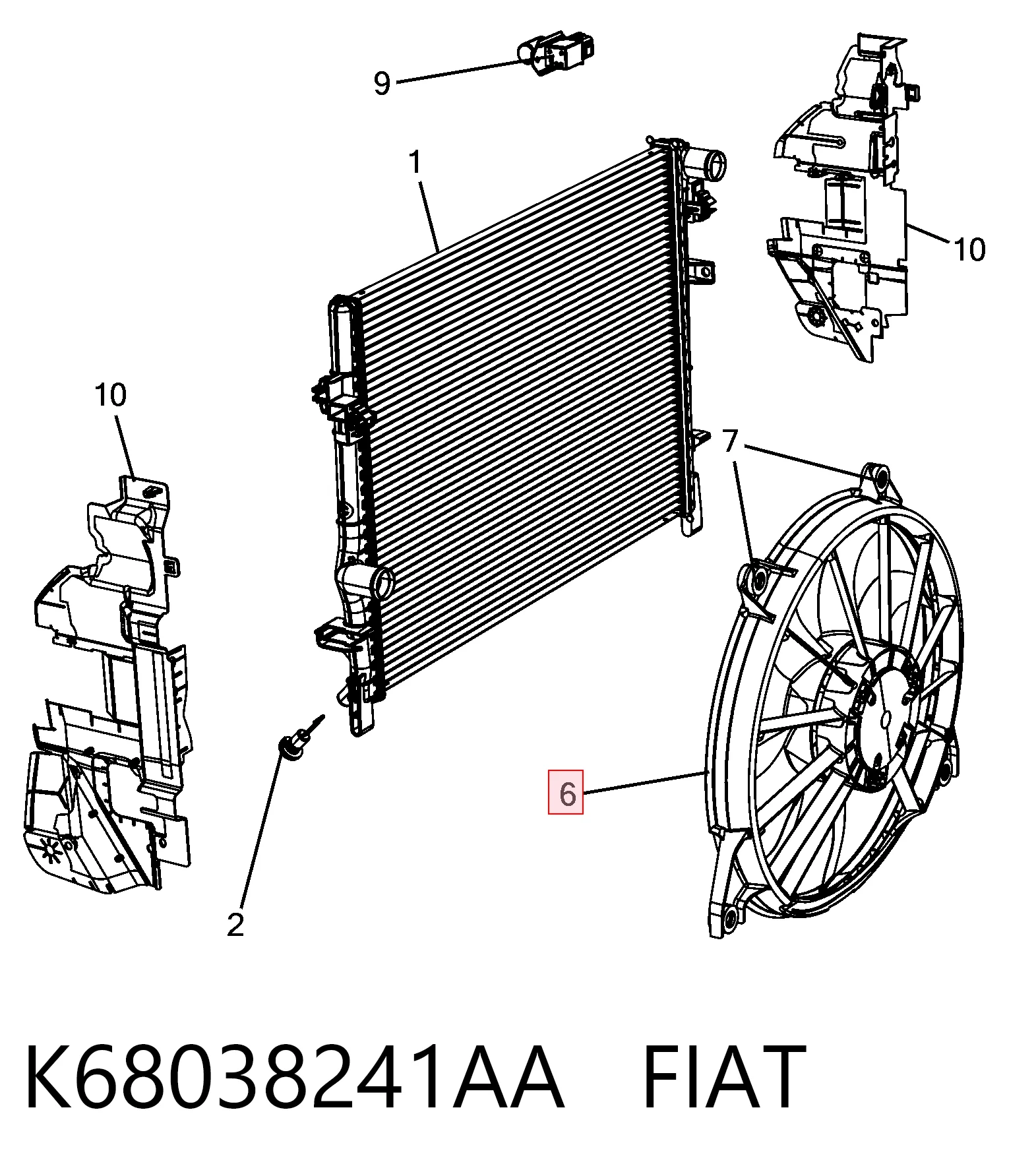 Ventilador del motor K68038241AA FIAT