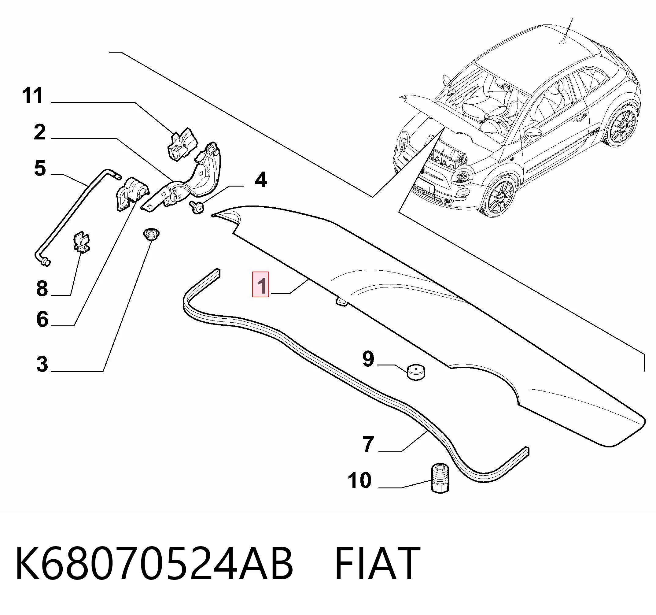 Comprar Capó Fiat 500  312