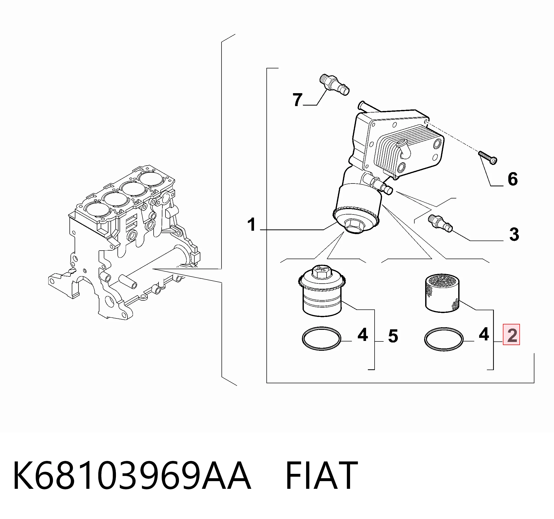 K68103969AA Fiat/Alfa/Lancia Filtro aceite