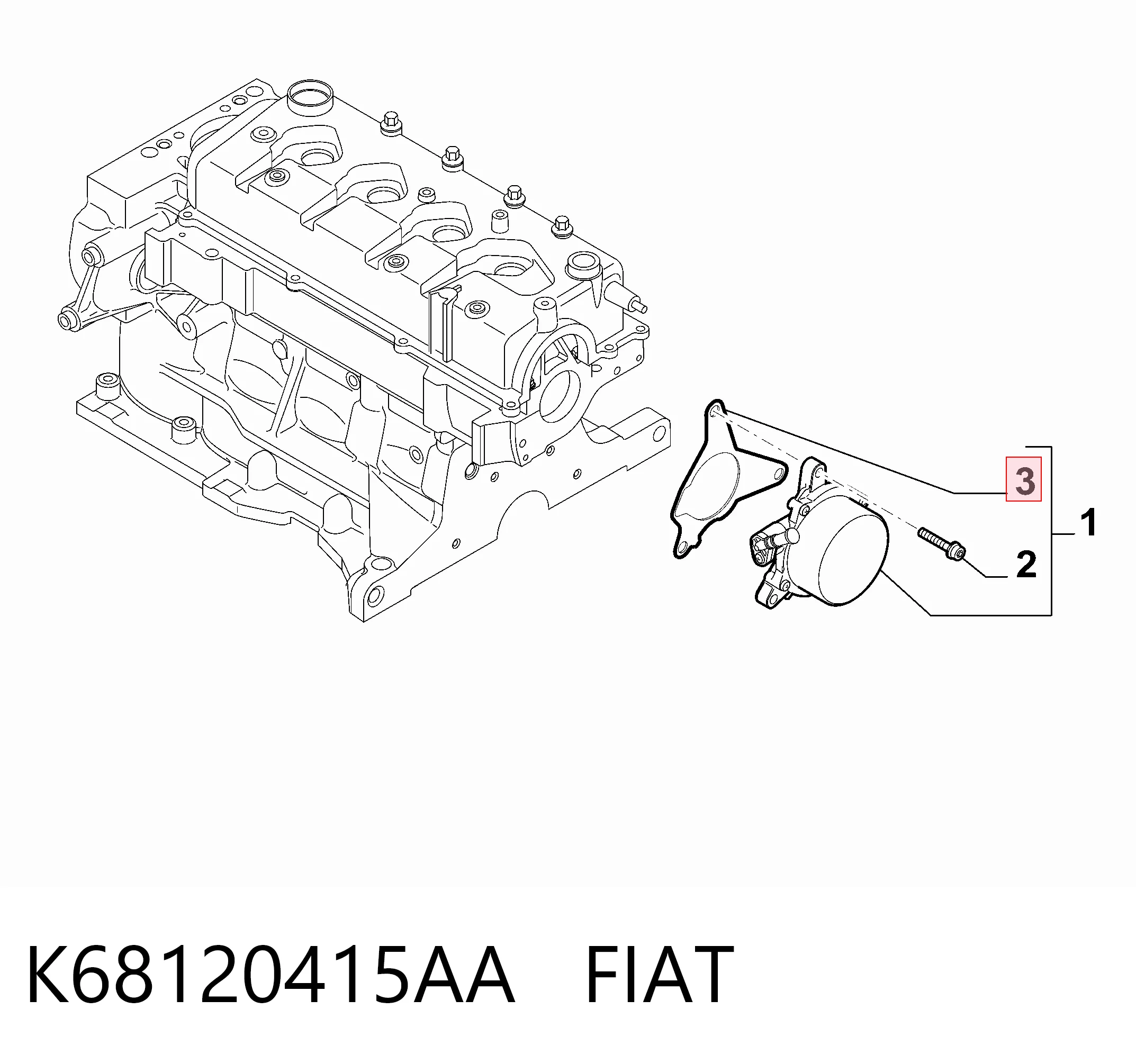 Junta de la bomba de vacío K68120415AA FIAT