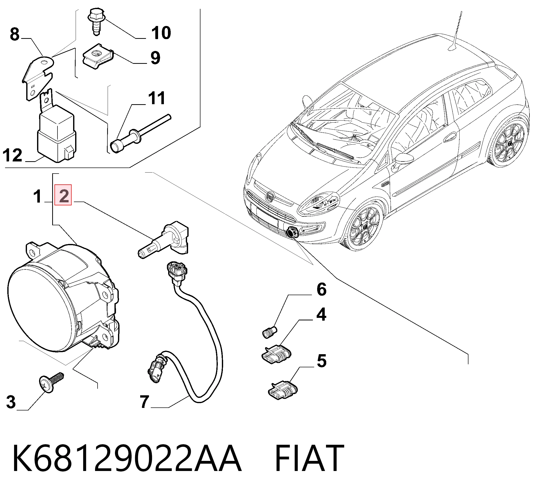 Bombilla K68129022AA FIAT