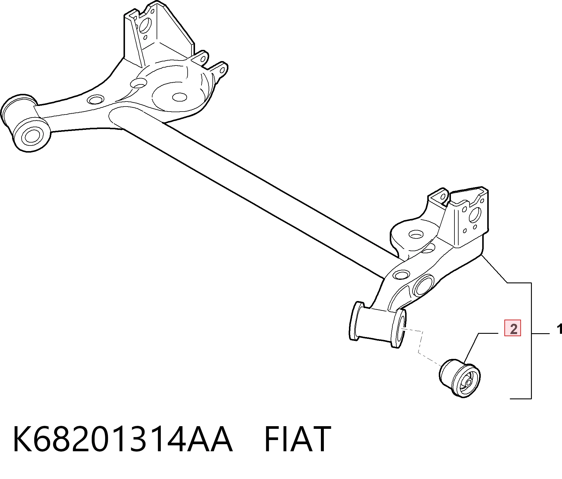 Silentblock trasero para Fiat Linea 323