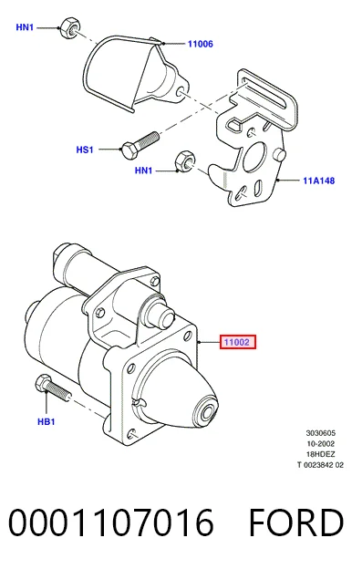 0001107016 Ford Arranque motores