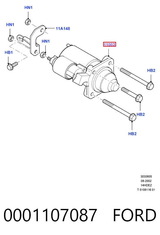 0001107087 Ford Arranque motores