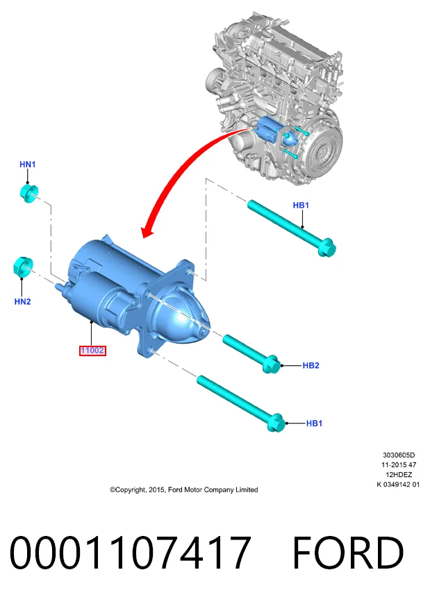 0001107417 Ford Arranque motores