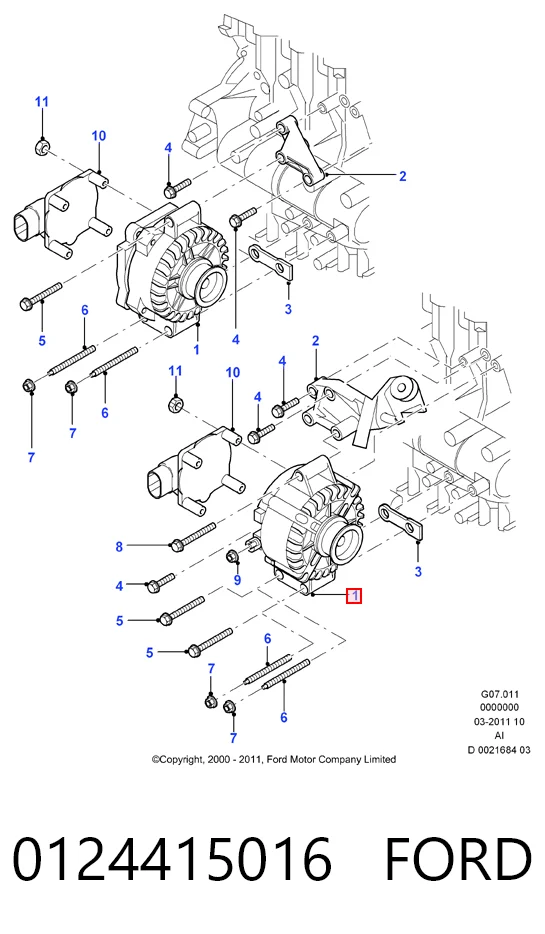 0124415016 Ford Alternador de coche