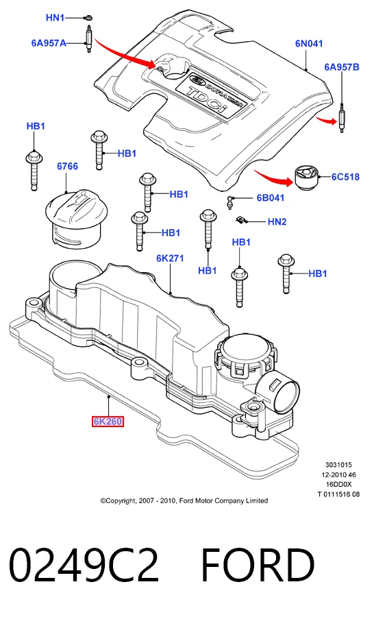  Junta tapa de balancines Ford Focus 2