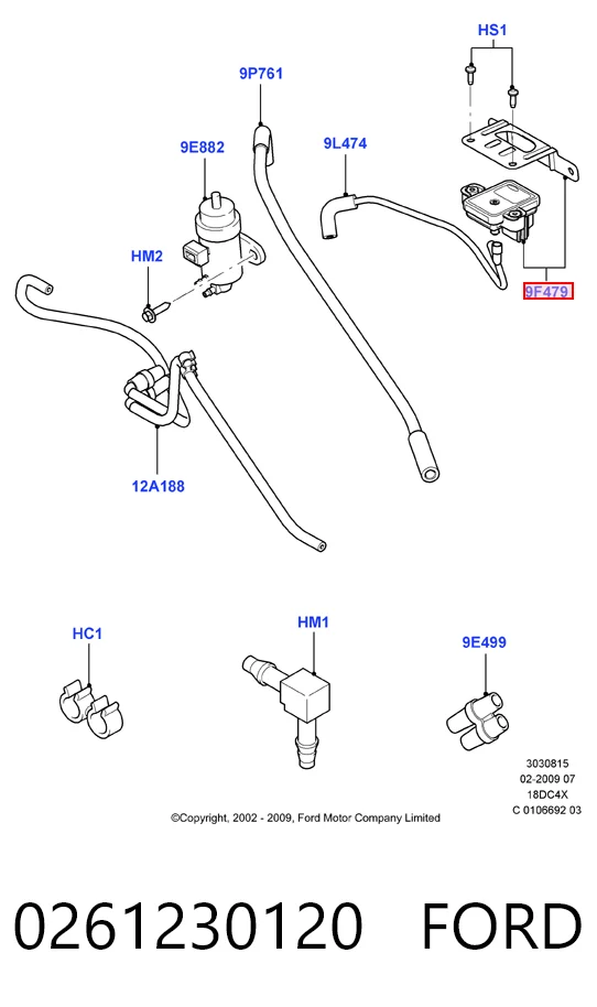 0261230120 Ford Sensor De Presion Del Colector De Admision