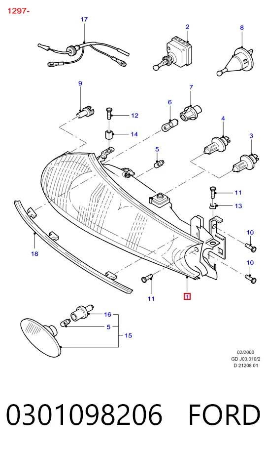 Faro derecho Ford Mondeo II sedán (BFP) (1996 - 2000) precio, desde 56,63 EUR