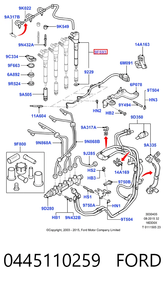 0445110259 Ford Inyector de combustible